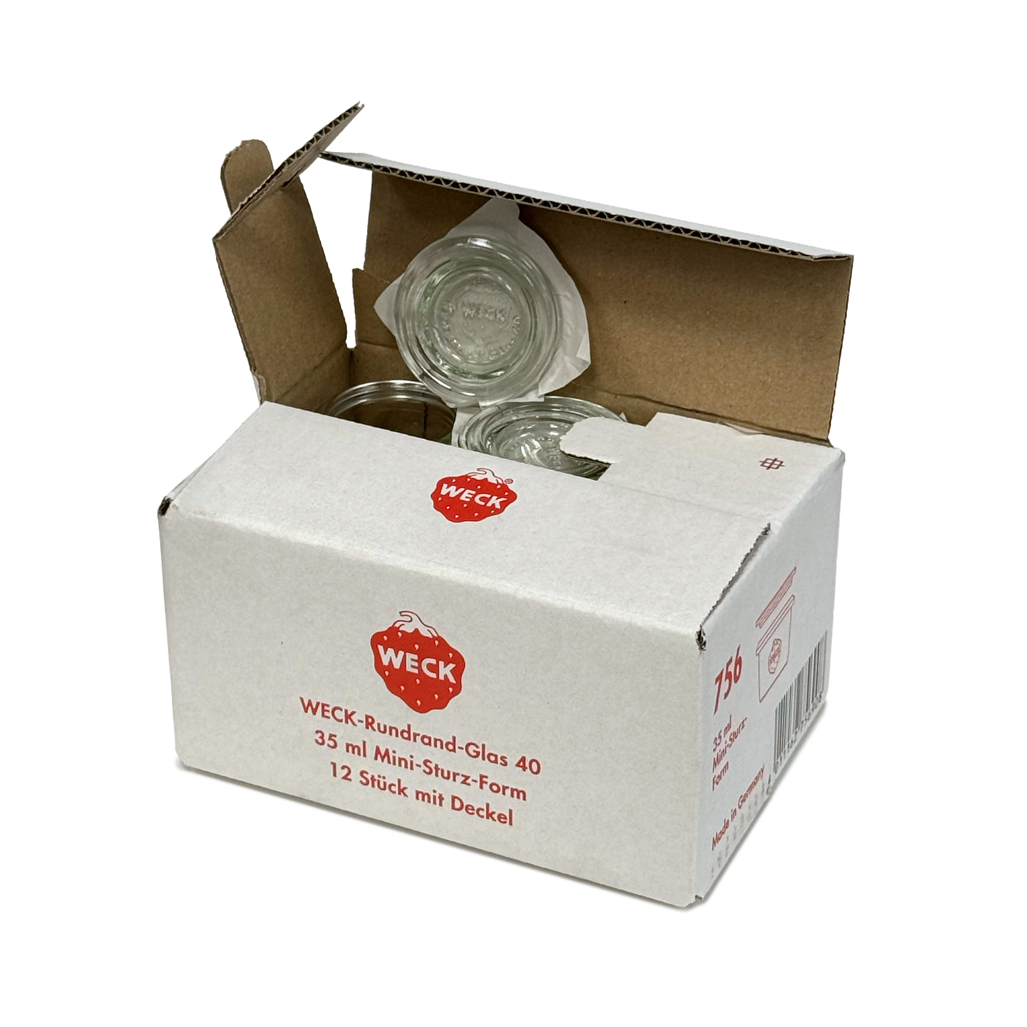 12x 35 ml WECK-kaatopurkki lasikannella RR 40