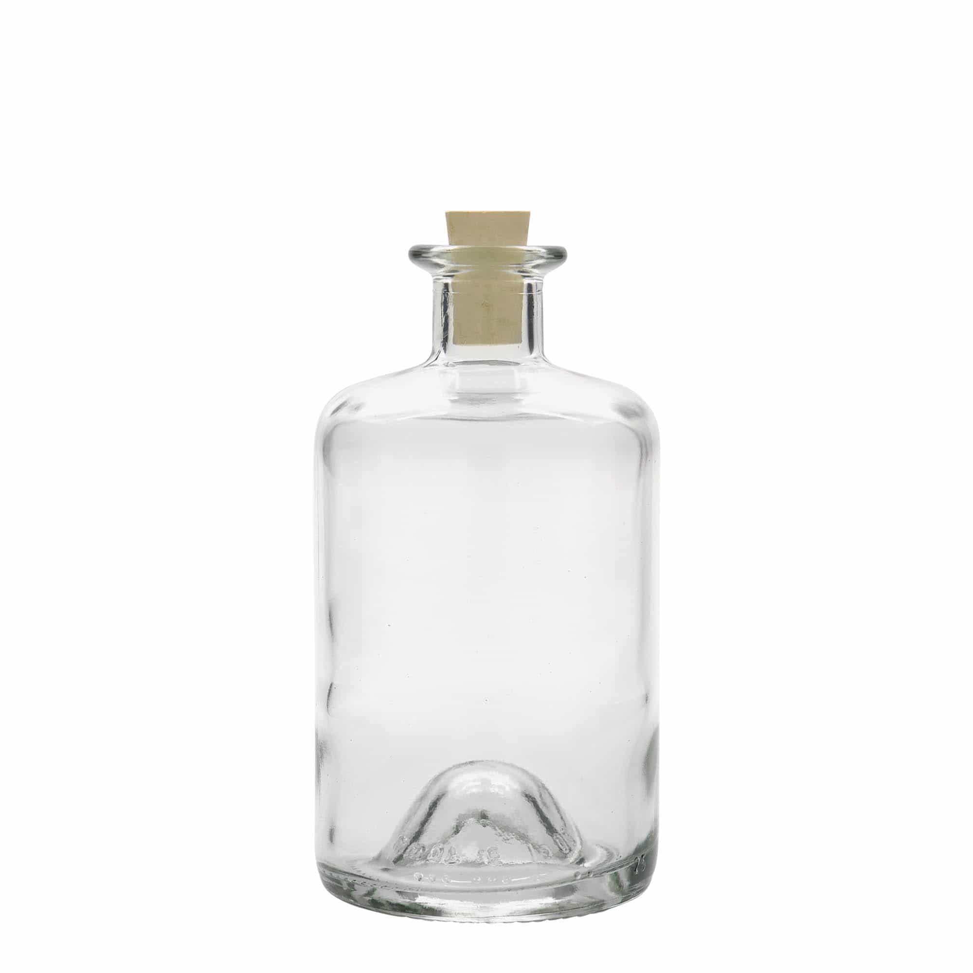 500 ml lasipullo apteekkarille, suuaukko: korkki