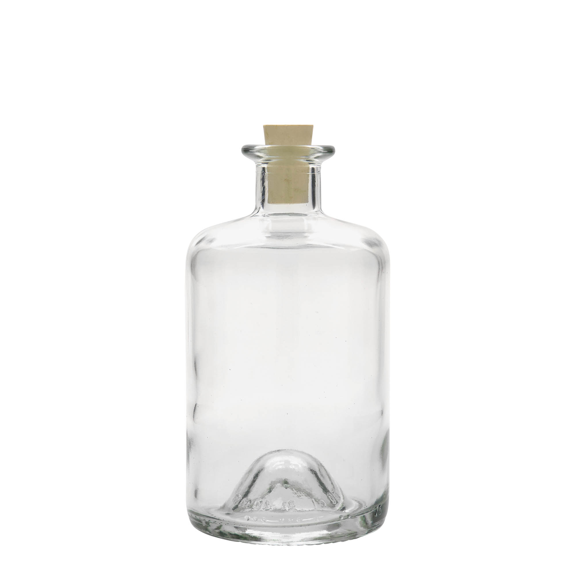 500 ml lasipullo apteekkarille, suuaukko: korkki