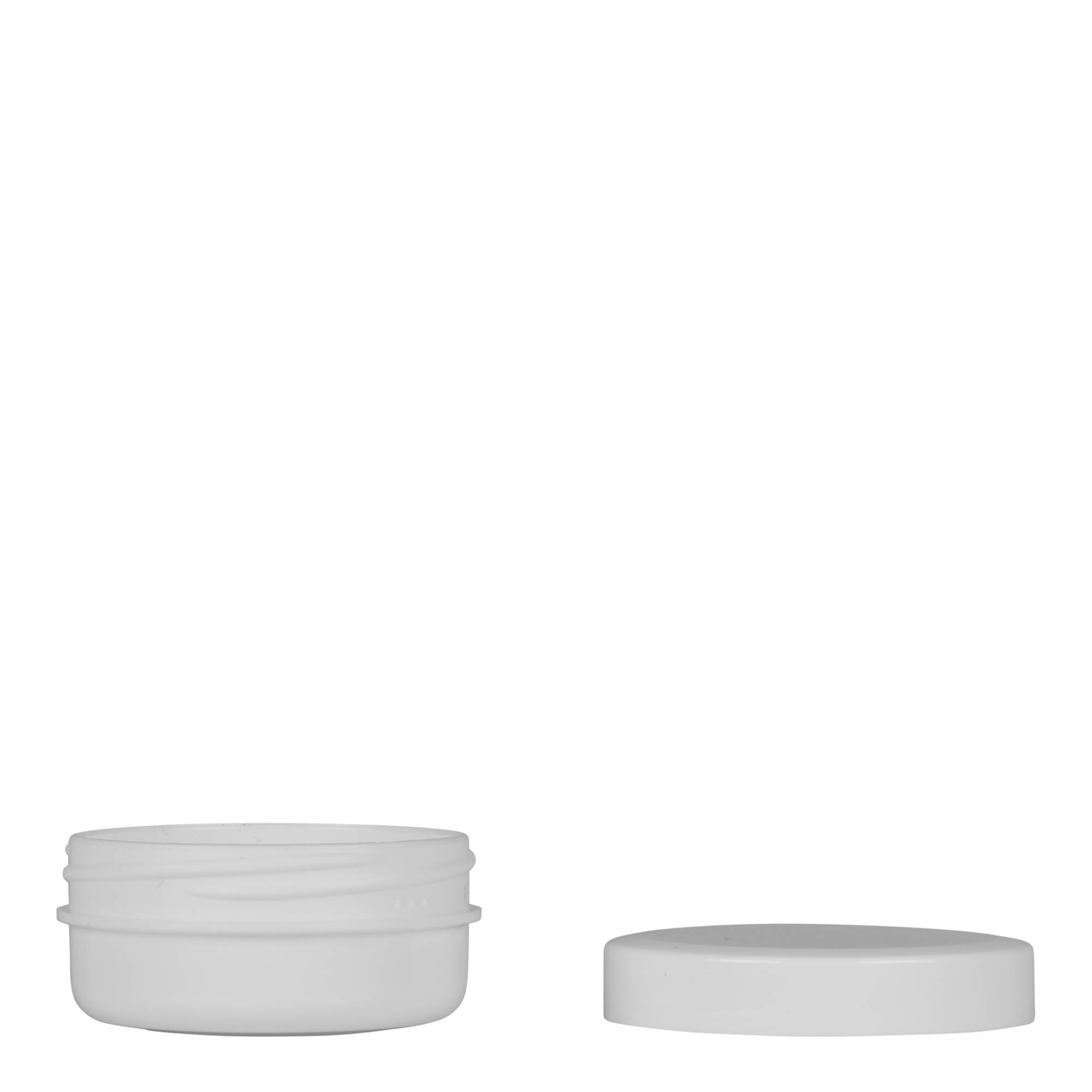 12 ml muovirasia 'White Line', PP, valkoinen, suuaukko: ruuvikorkki
