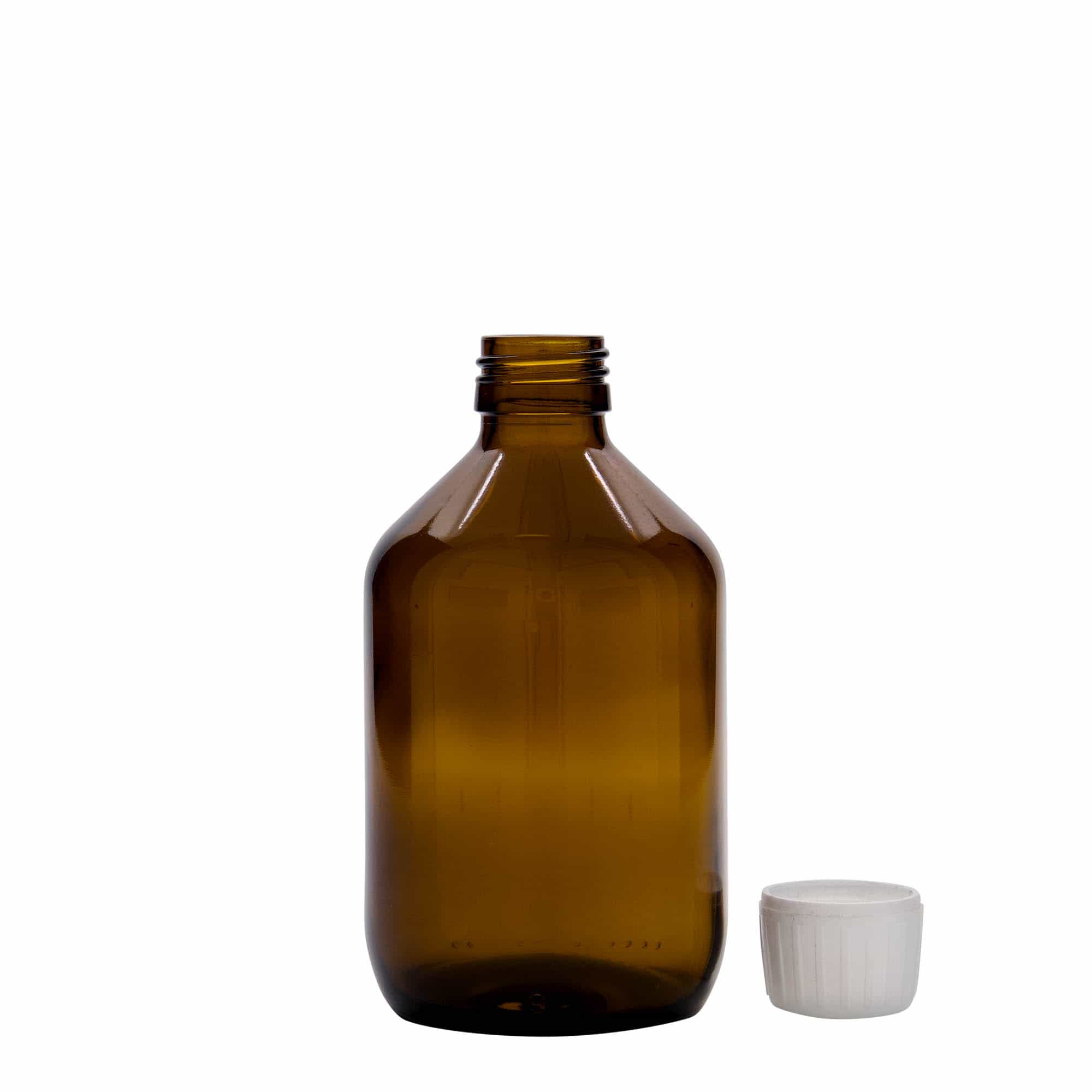 300 ml lääkepullo, ruskea, lasi, suu: PP 28