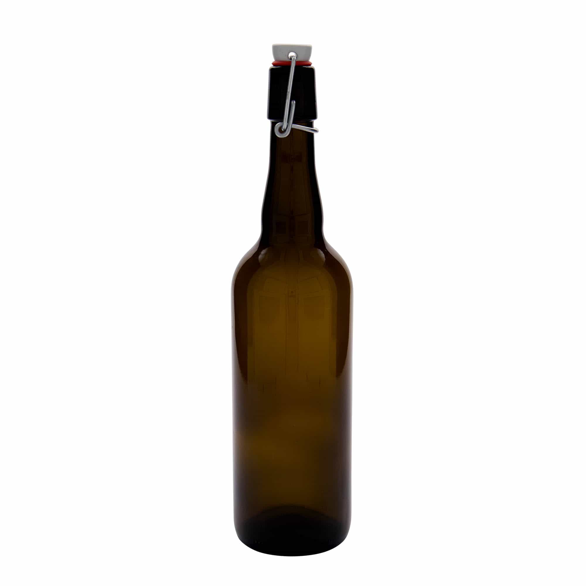 750 ml olutpullo Belgia, lasi, ruskea, suuaukko: lukittava kansi