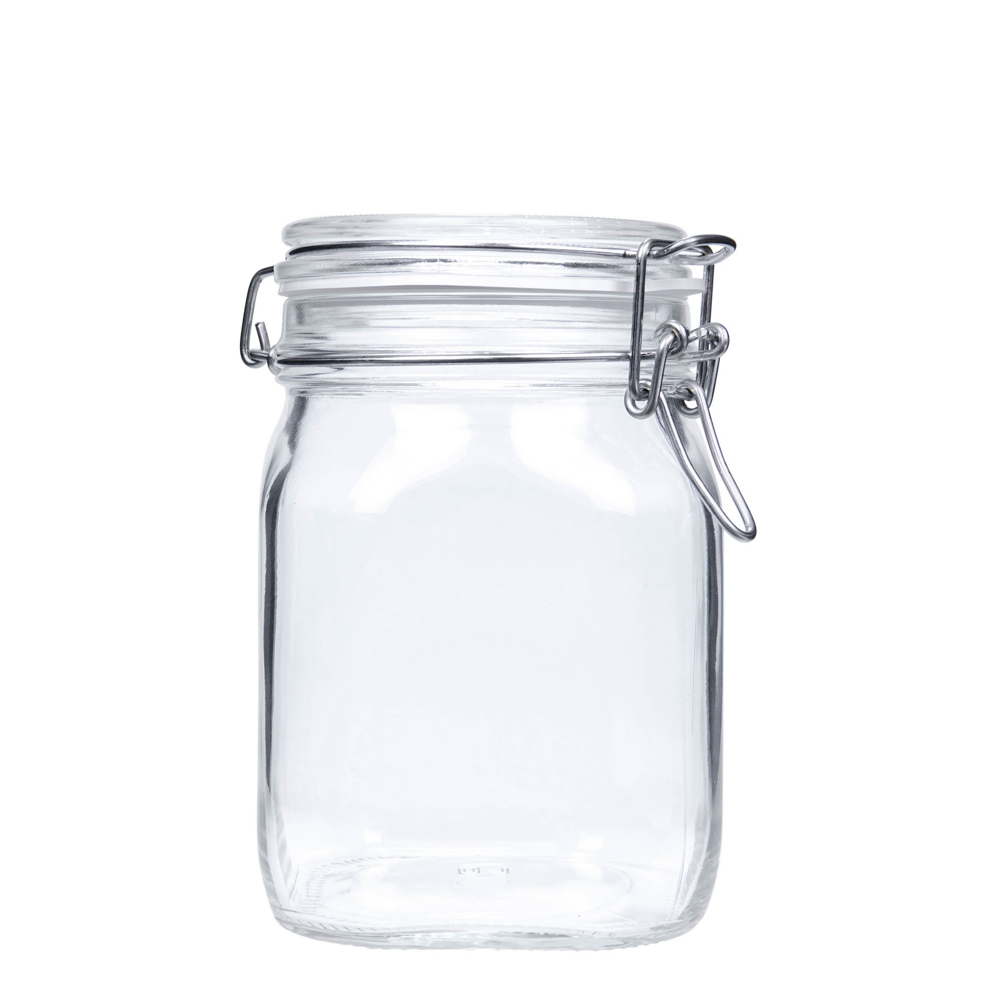1 000 ml langankahvallinen lasipurkki ”Fido”, neliskulmainen, suuaukko: langankahvallinen lukko