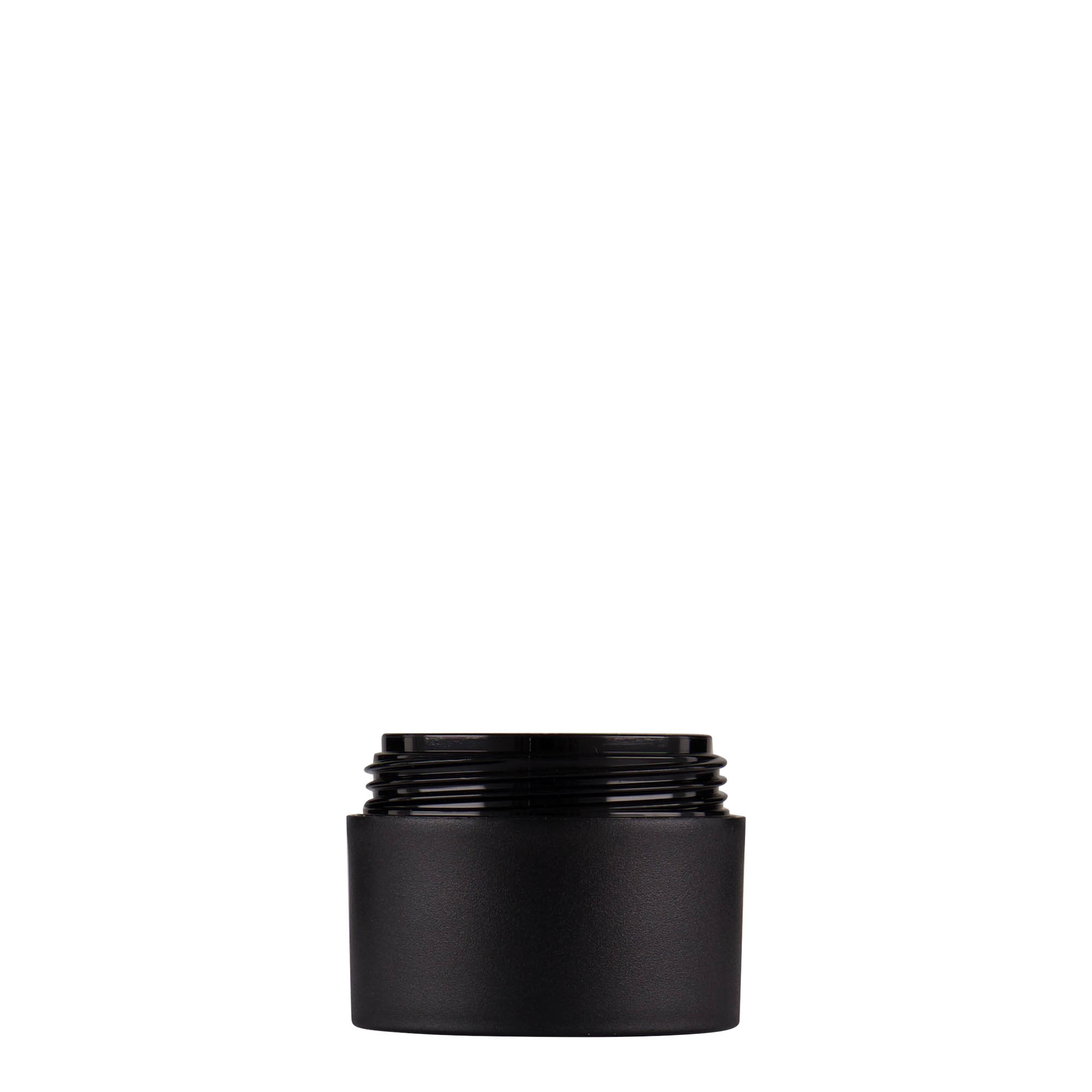 15 ml muovipurkki 'Antonella', PP, musta, suuaukko: ruuvikorkki