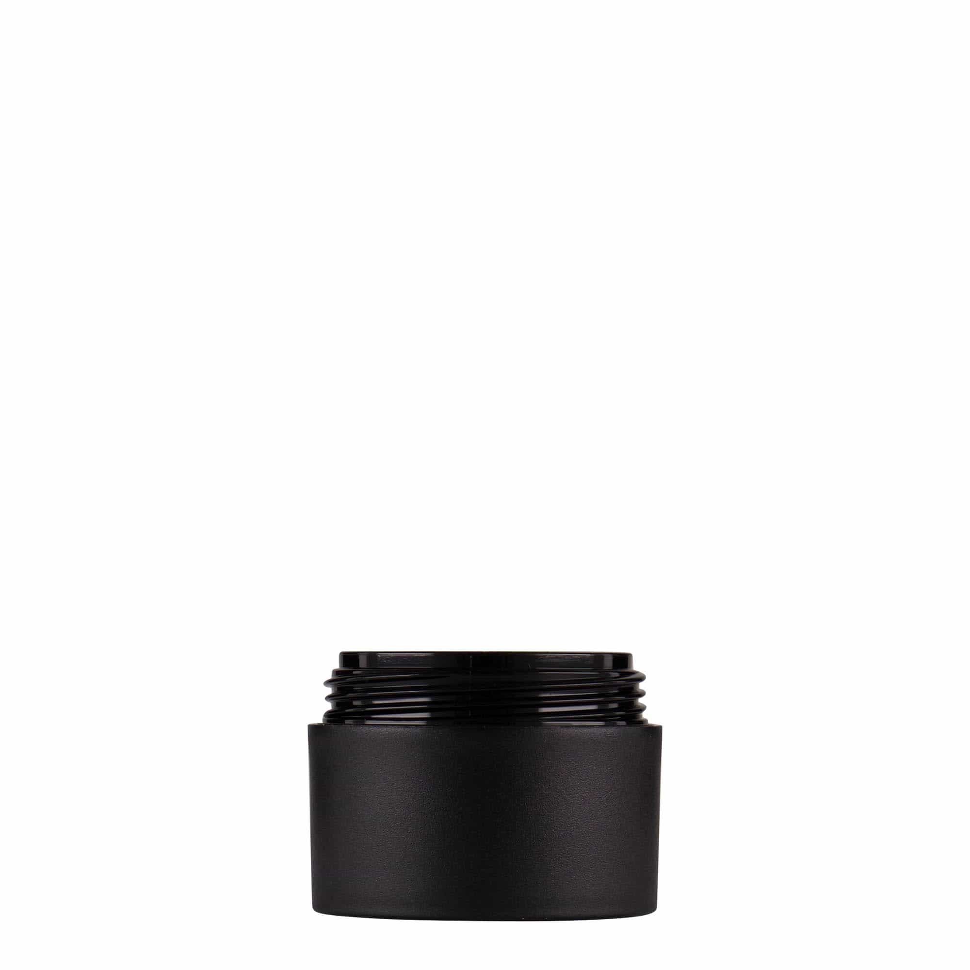 15 ml muovipurkki 'Antonella', PP, musta, suuaukko: ruuvikorkki