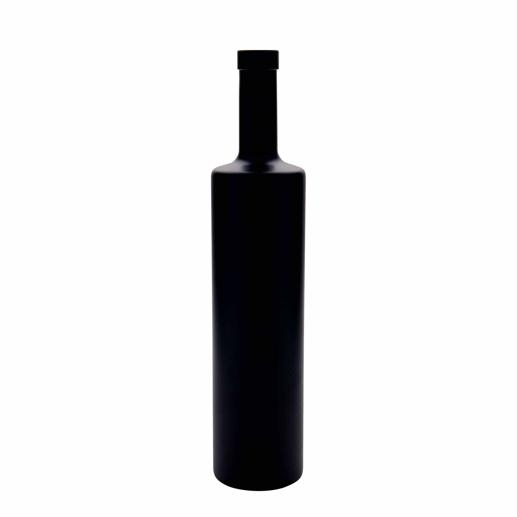 700 ml lasipullo 'Centurio', musta, suu: korkki