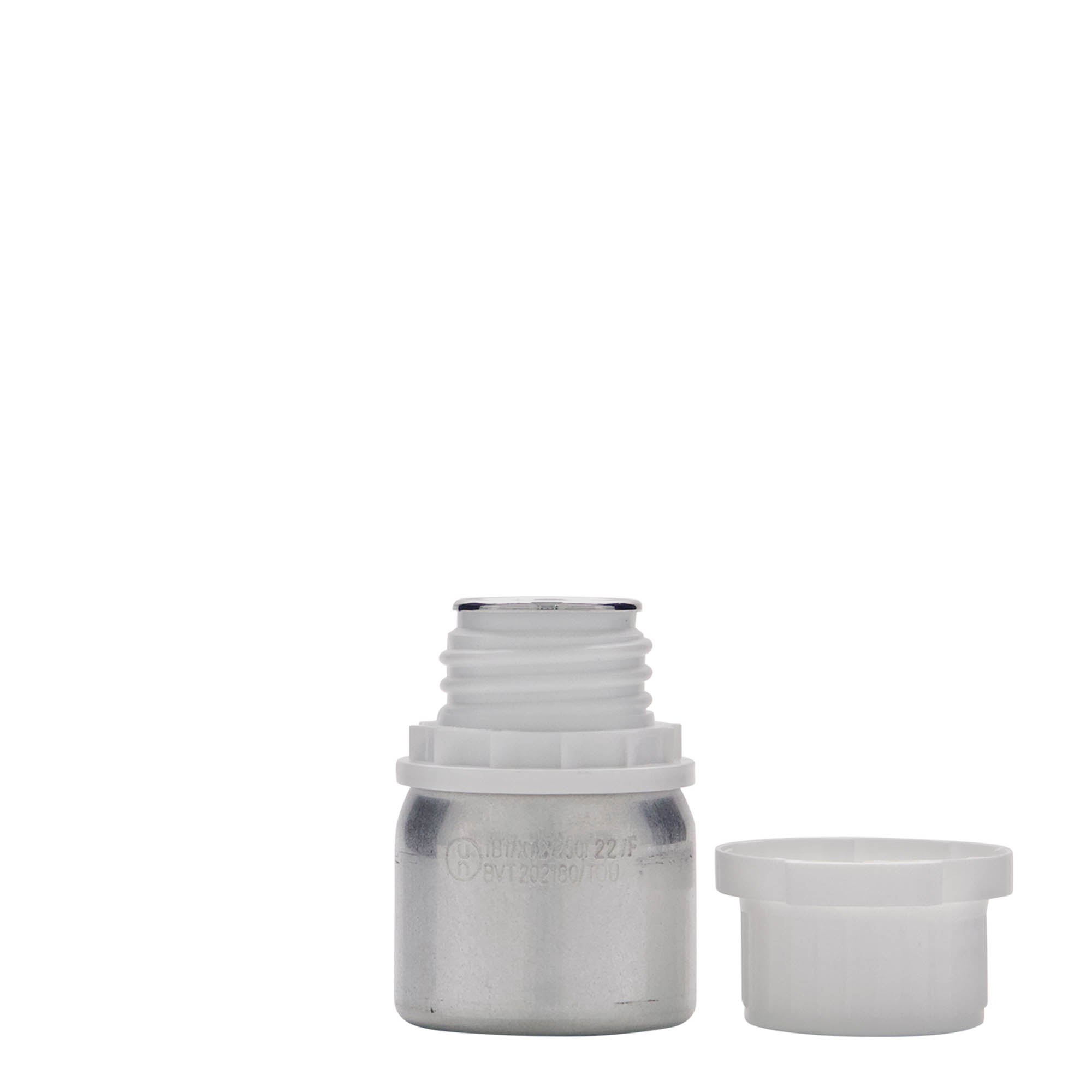 50 ml alumiinipullo, metalli, hopea, suuaukko: DIN 32 50 ml alumiinipullo, metalli, hopea, suuaukko: DIN 32