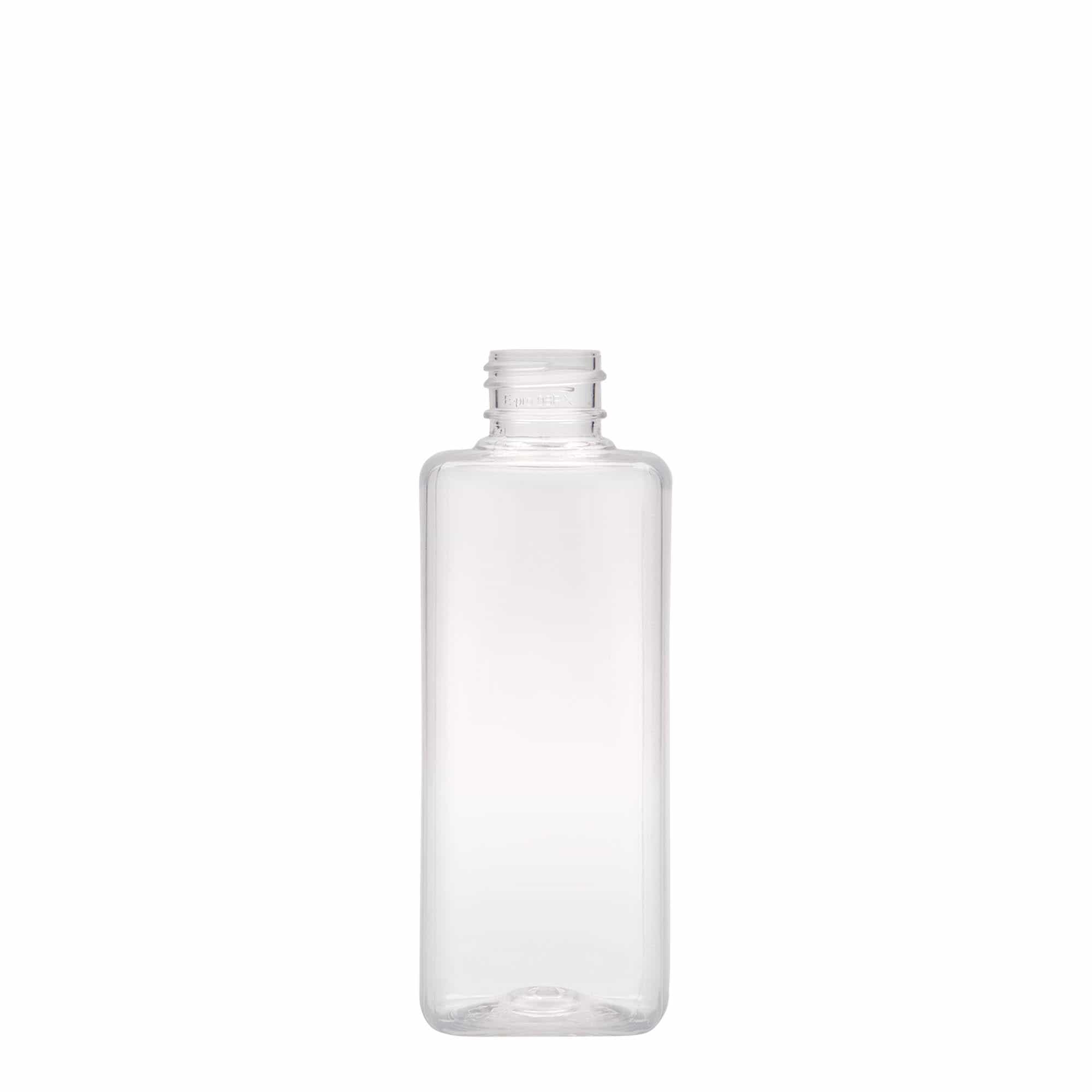 200 ml PET-pullo ”Karl”, neliö, muovi, suuaukko: 24/410