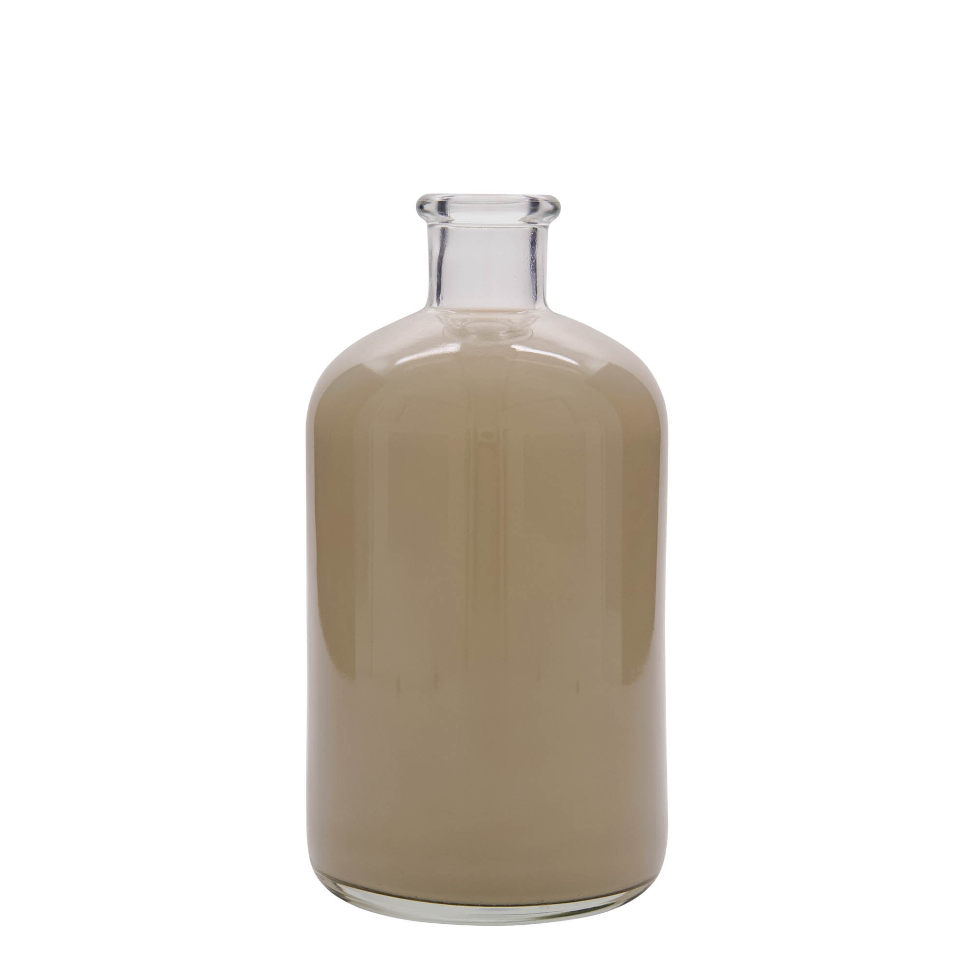 1 000 ml lasipullo apteekkarille, suuaukko: korkki