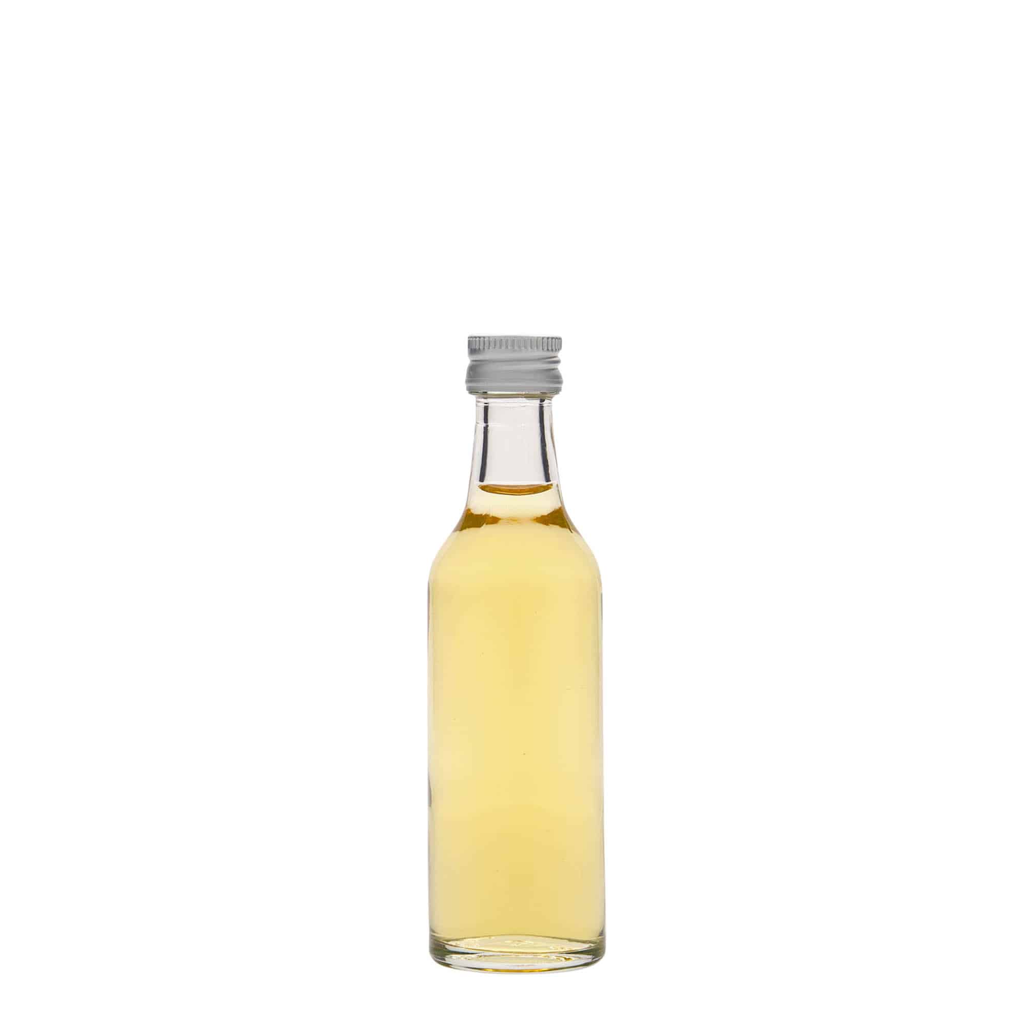 50 ml lasipullo suorakauluksella, suuaukko: PP 18