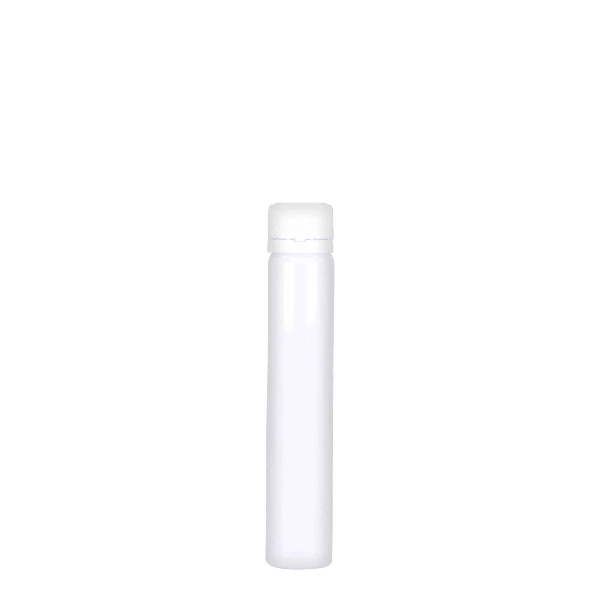 25 ml PET-putkilo, muovi, valk., suu: Kierrekorkki
