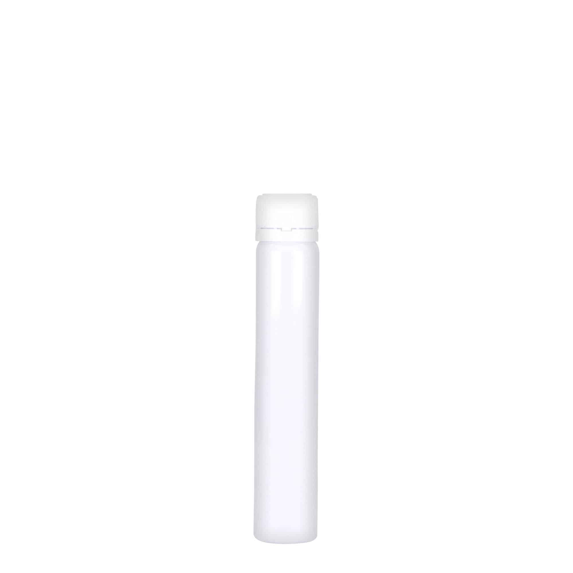 25 ml PET-putki, muovia, valkoinen, suuaukko: ruuvikorkki