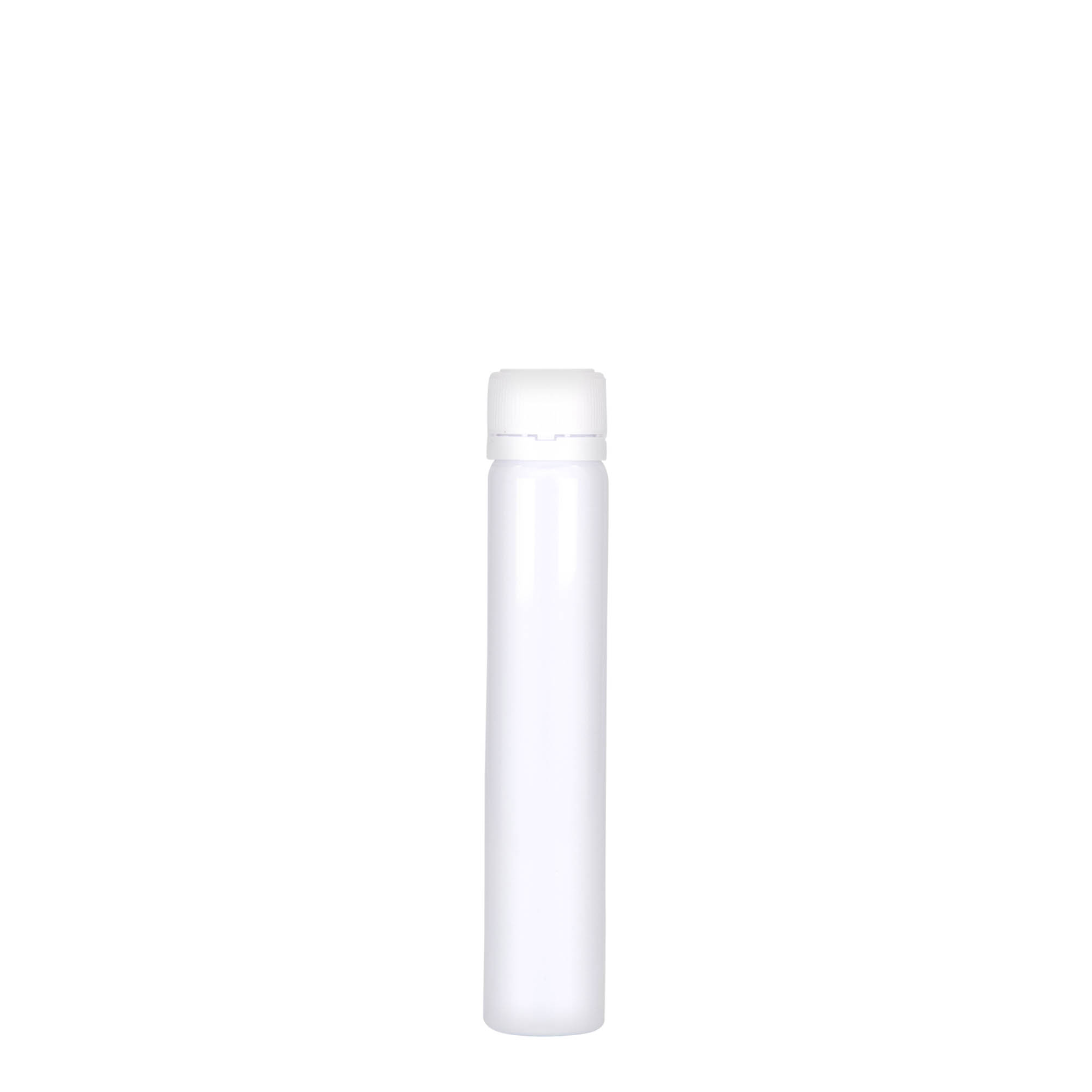 25 ml PET-putki, muovia, valkoinen, suuaukko: ruuvikorkki