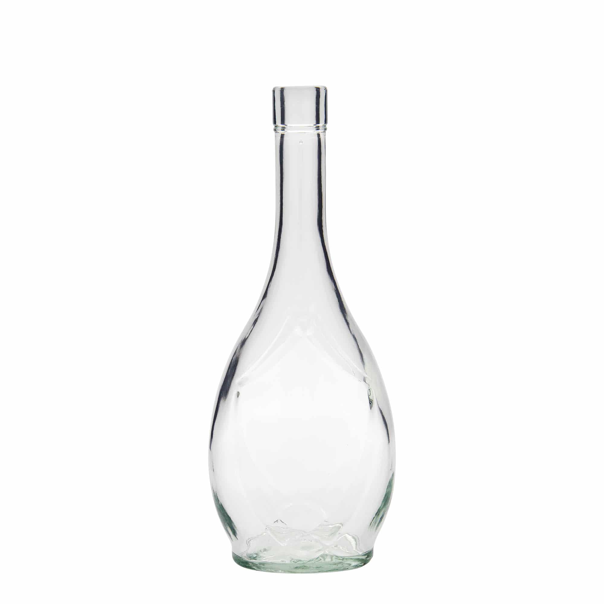 500 ml lasipullo 'Saragossa', soikea, suu: korkki