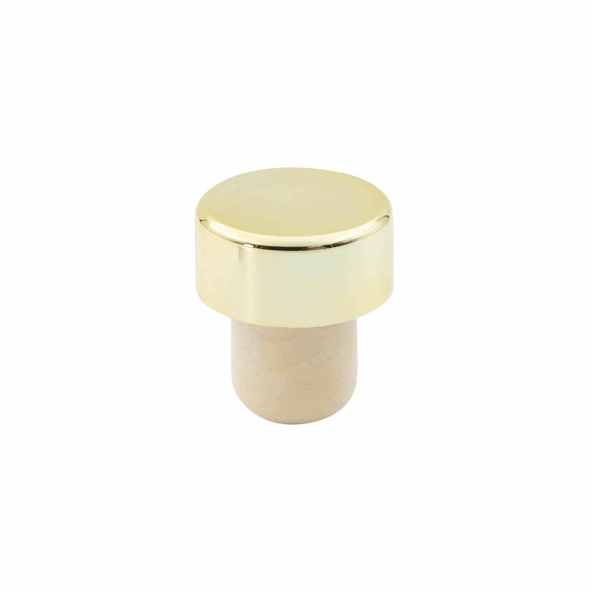 Luonnonkorkit 19 mm, muovi, kulta, suu: korkki Luonnonkorkit 19 mm, muovi, kulta, suu: korkki
