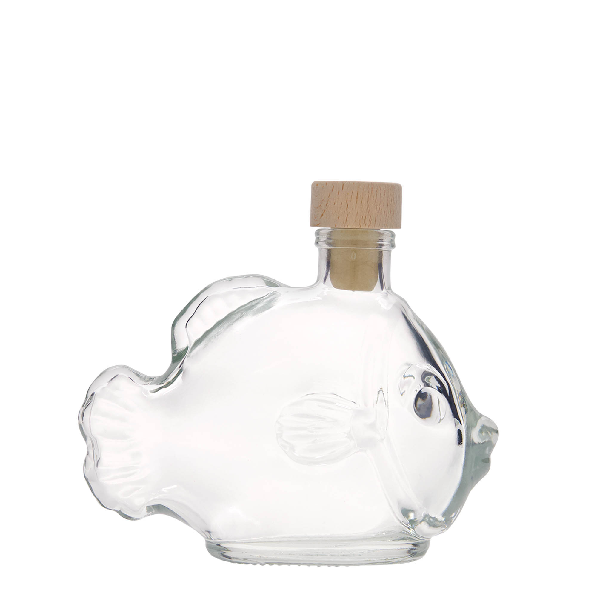 200 ml lasipullo 'Kala', suuaukko: korkki