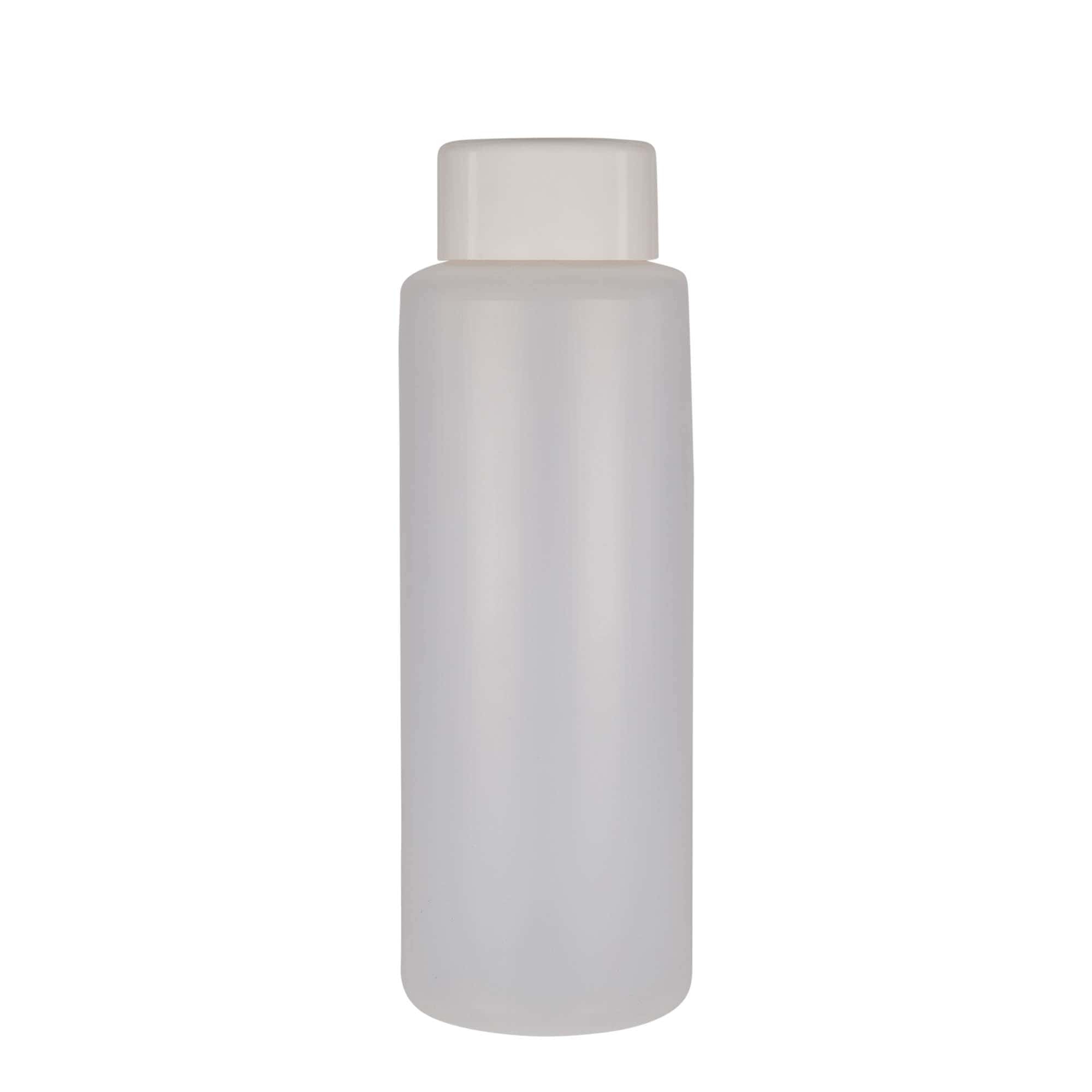 1000 ml pyöreä pullo, PE-muovi, natur, suu: Kierrekorkki
