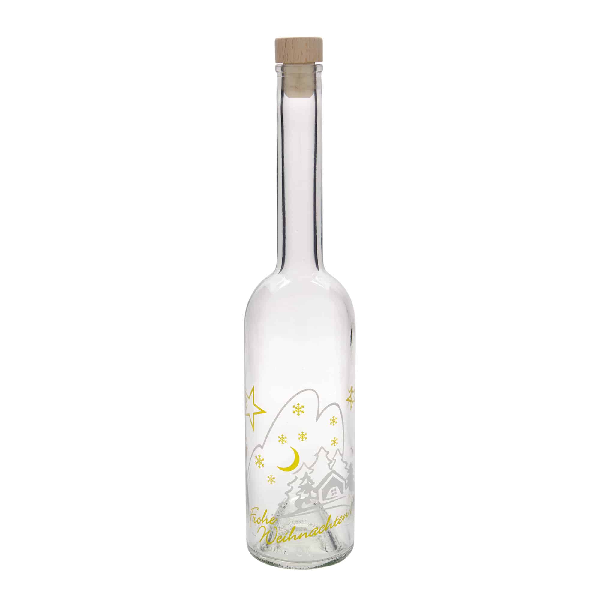 500 ml lasipullo 'Opera', kuva-aihe: joulun idylli, suuaukko: korkki
