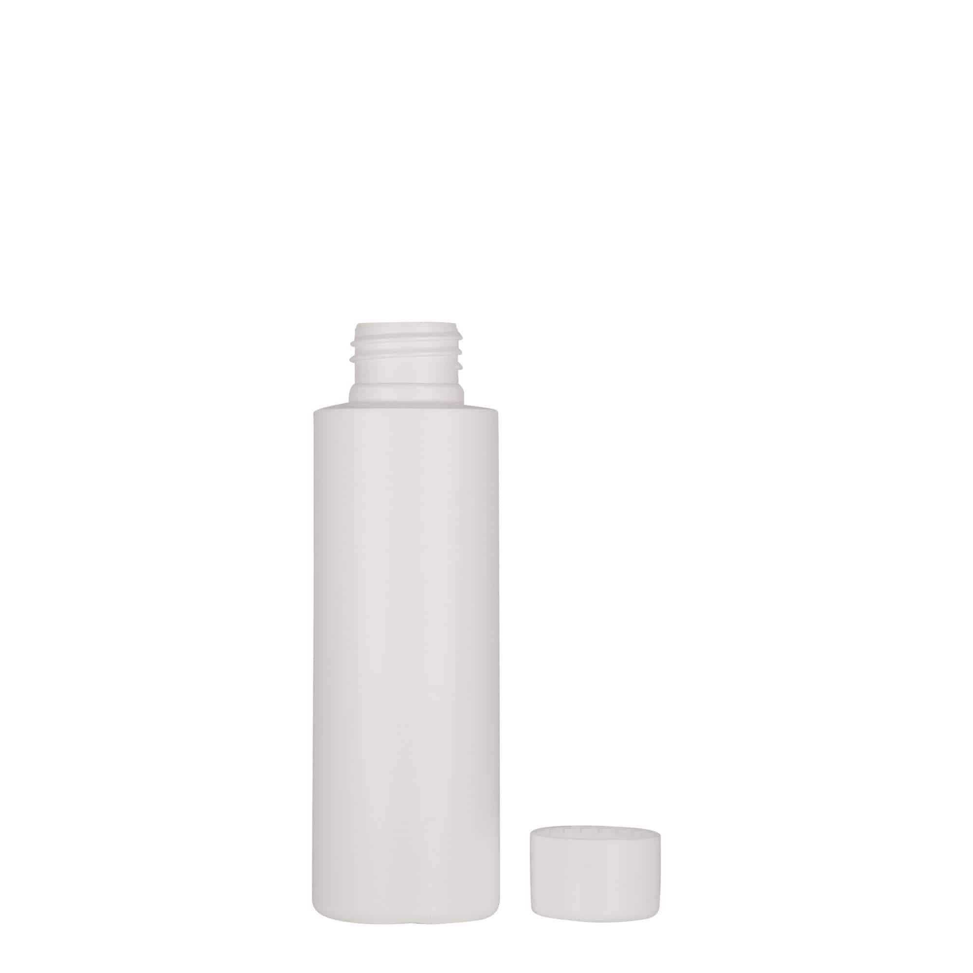 100 ml muovipullo 'Pipe', vihreä HDPE, valkoinen, suuaukko: 24/410
