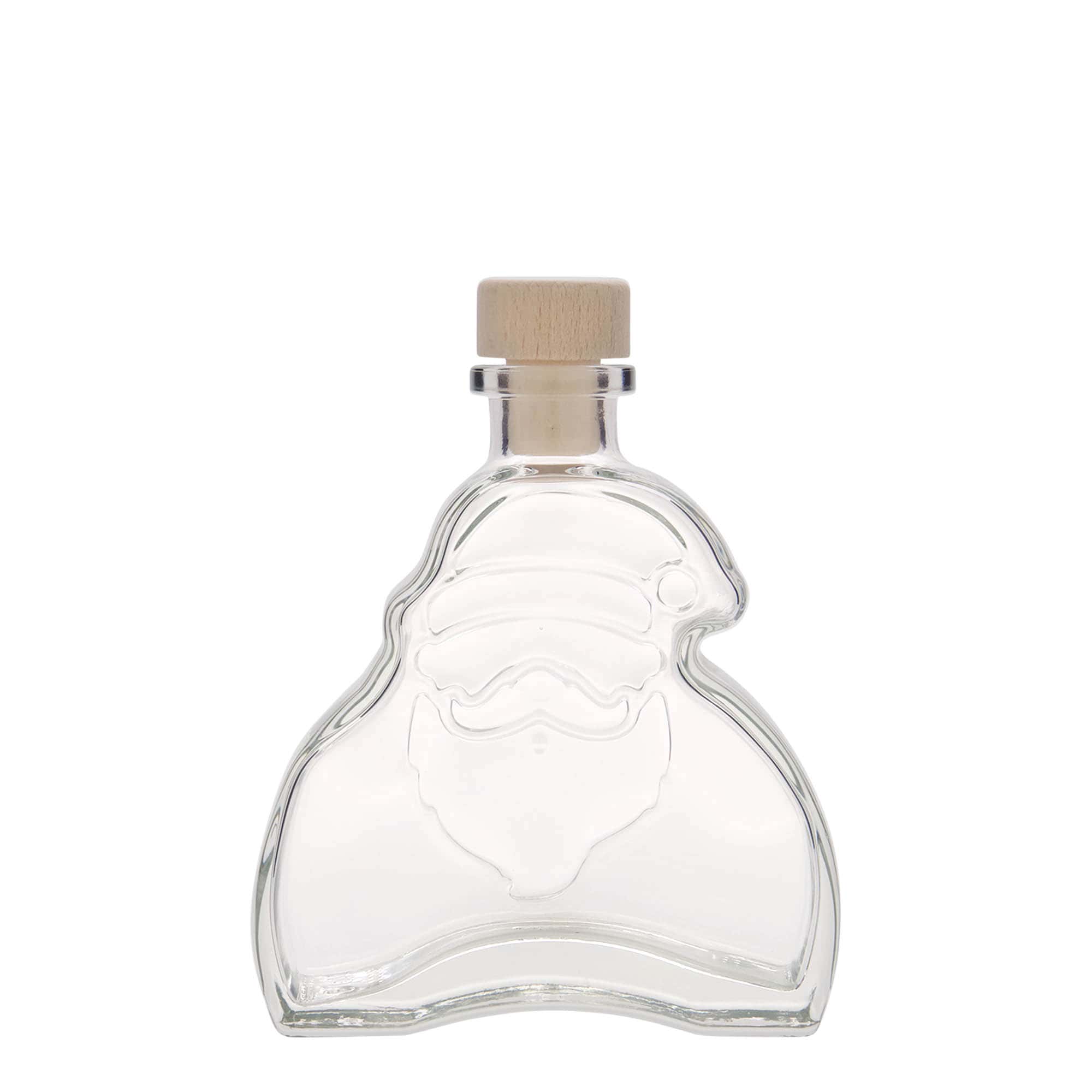200 ml lasipullo 'Santa Claus', suu: korkki