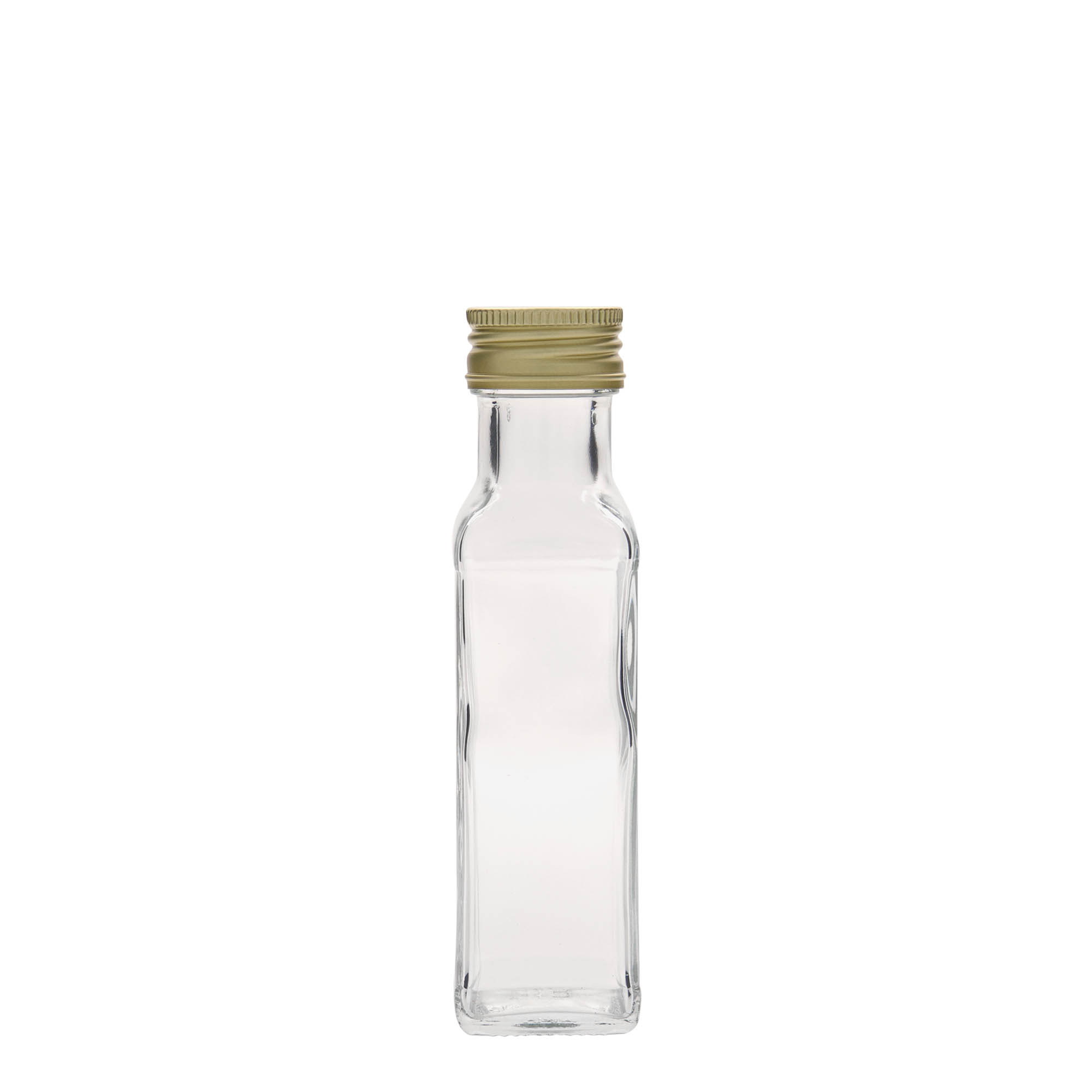 100 ml lasipullo 'Marasca', neliömäinen, suuaukko: PP 31,5
