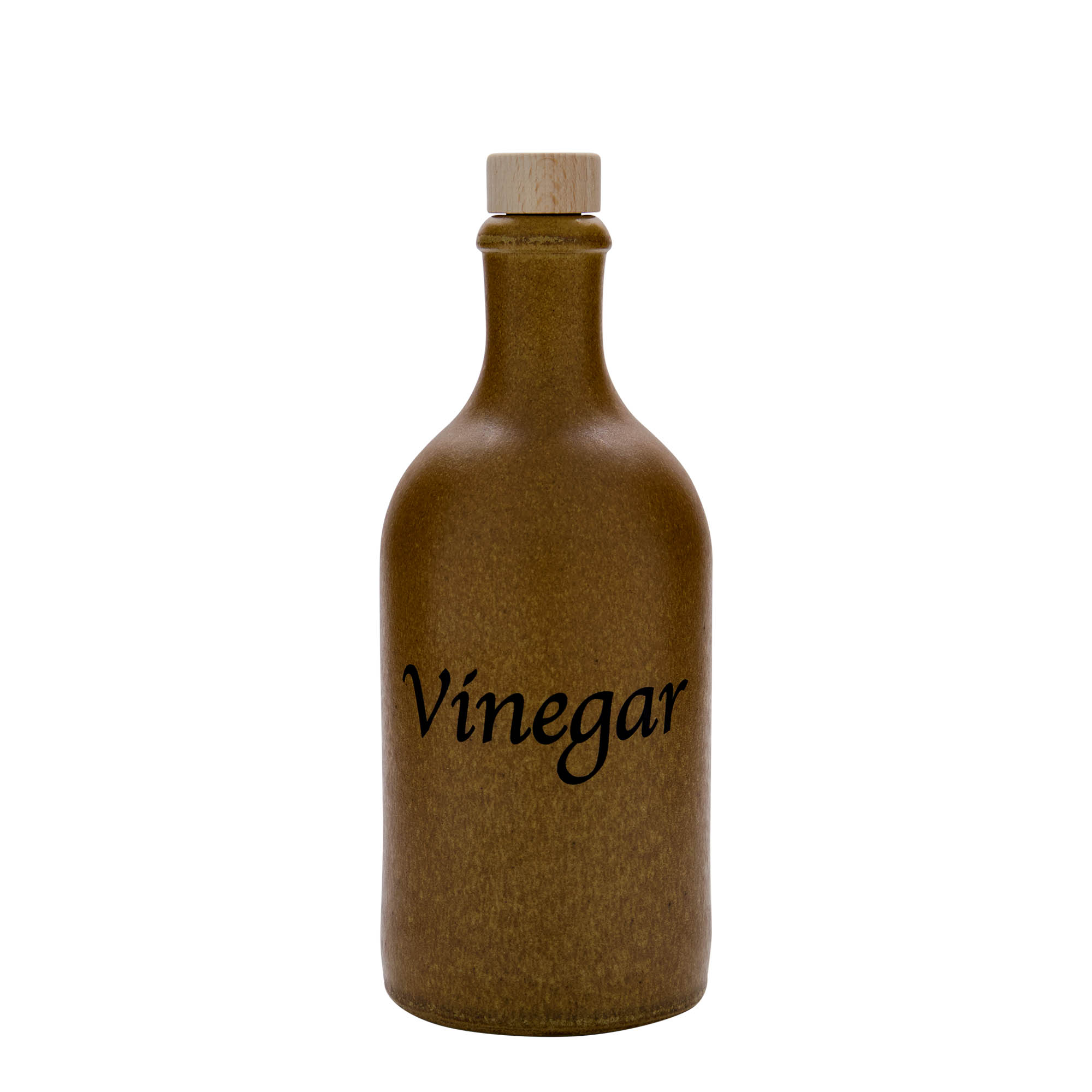 500 ml tonkannu, aihe: Etikka, kivisavi, ruskea-kristalli, suuaukko: korkki