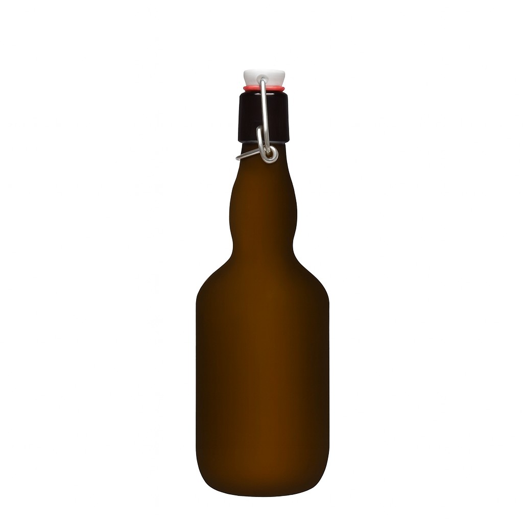 500 ml olutpullo kurkkukaulalla, lasia, antiikkivihreä, suukappale: lukitusmekanismi