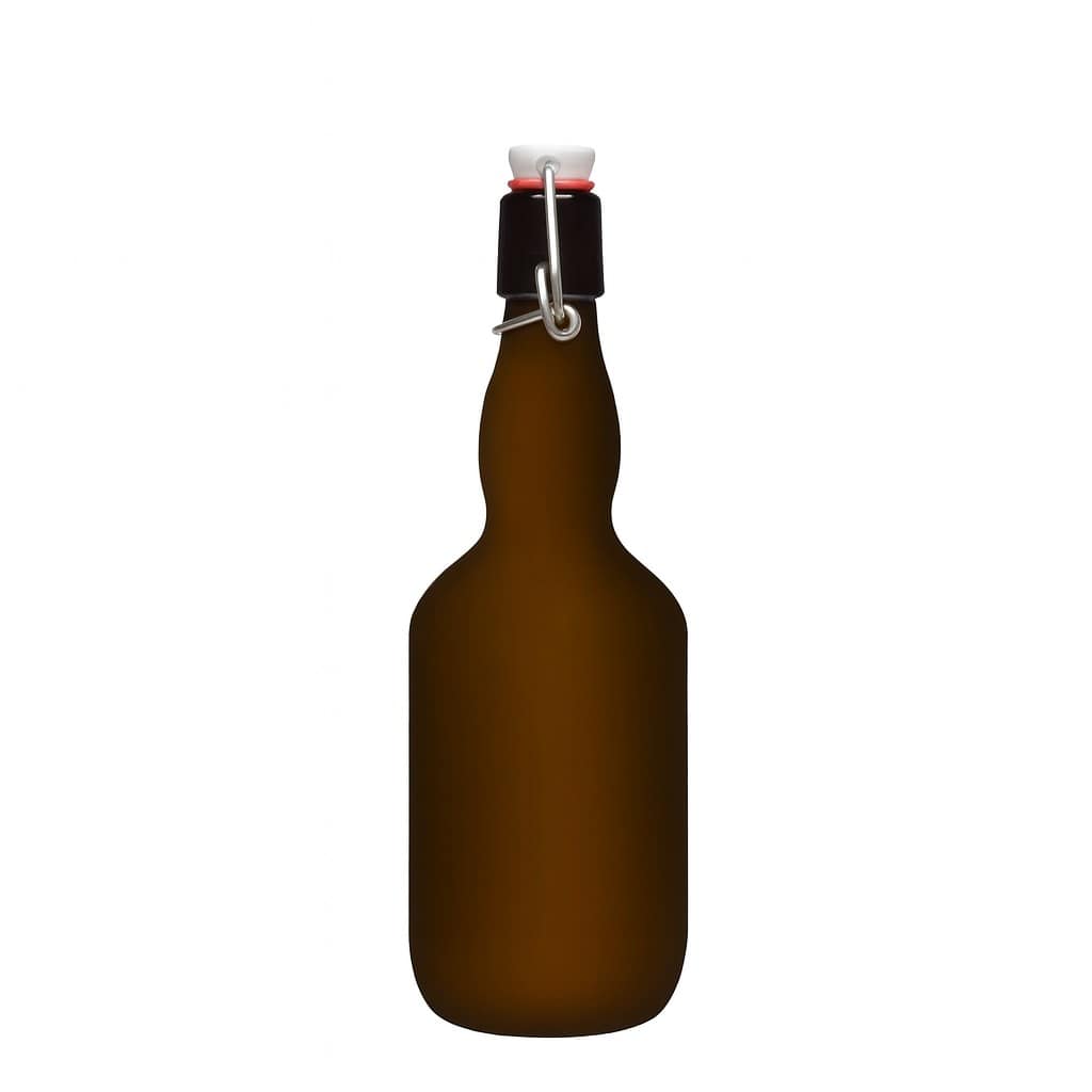 500 ml olutpullo kurkkukaulalla, lasia, antiikkivihreä, suukappale: lukitusmekanismi