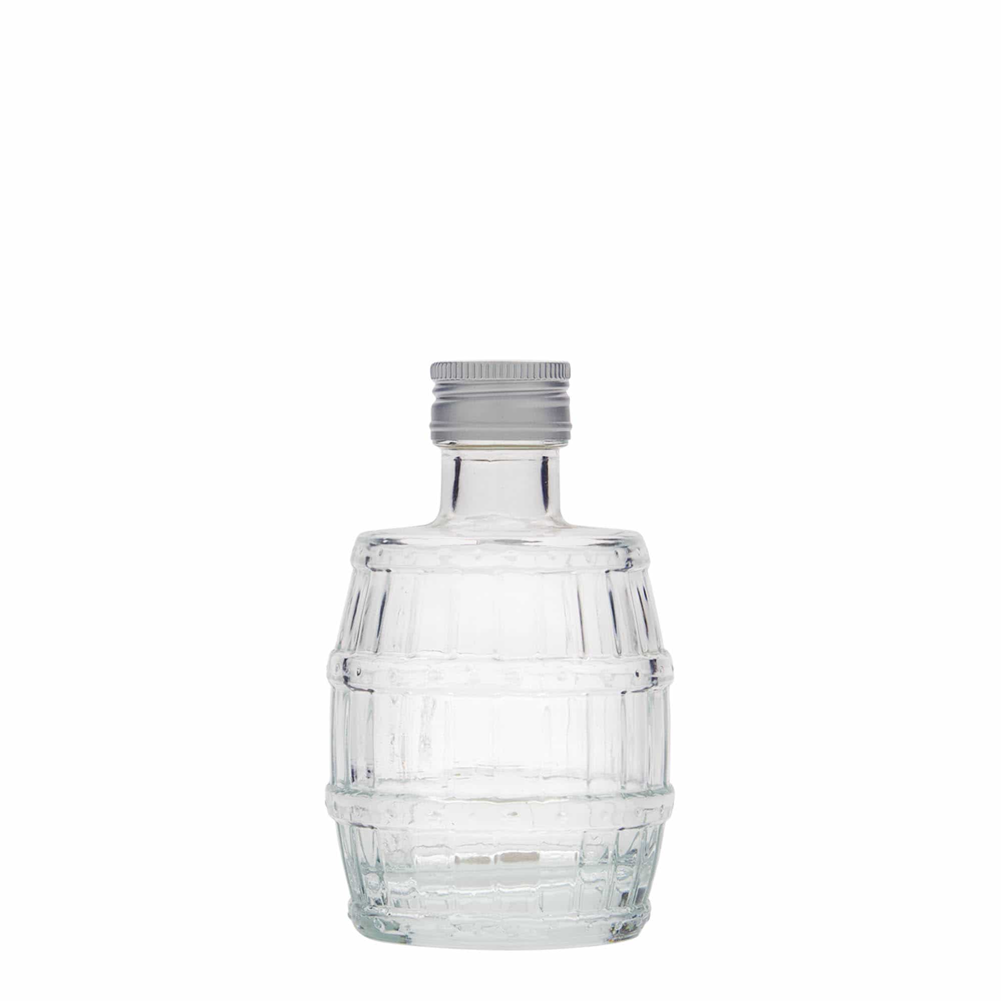 100 ml lasipullo 'tynnyri', suuaukko: PP 24