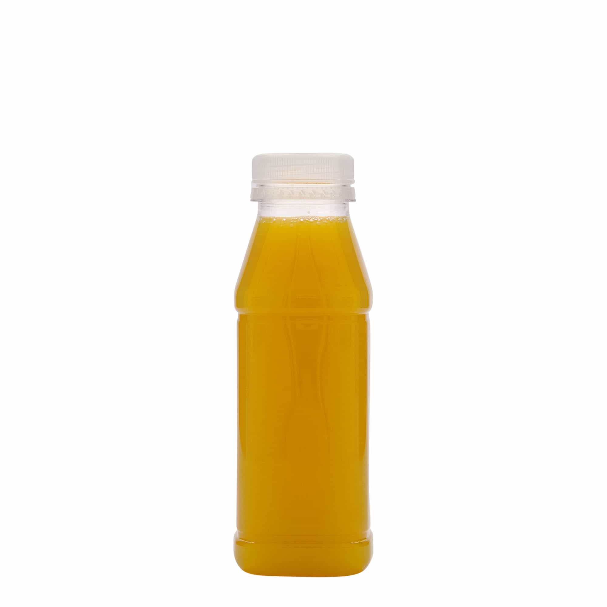 330 ml PET-pullo 'Milk and Juice Carré', neliö, muovi, suu: 38 mm