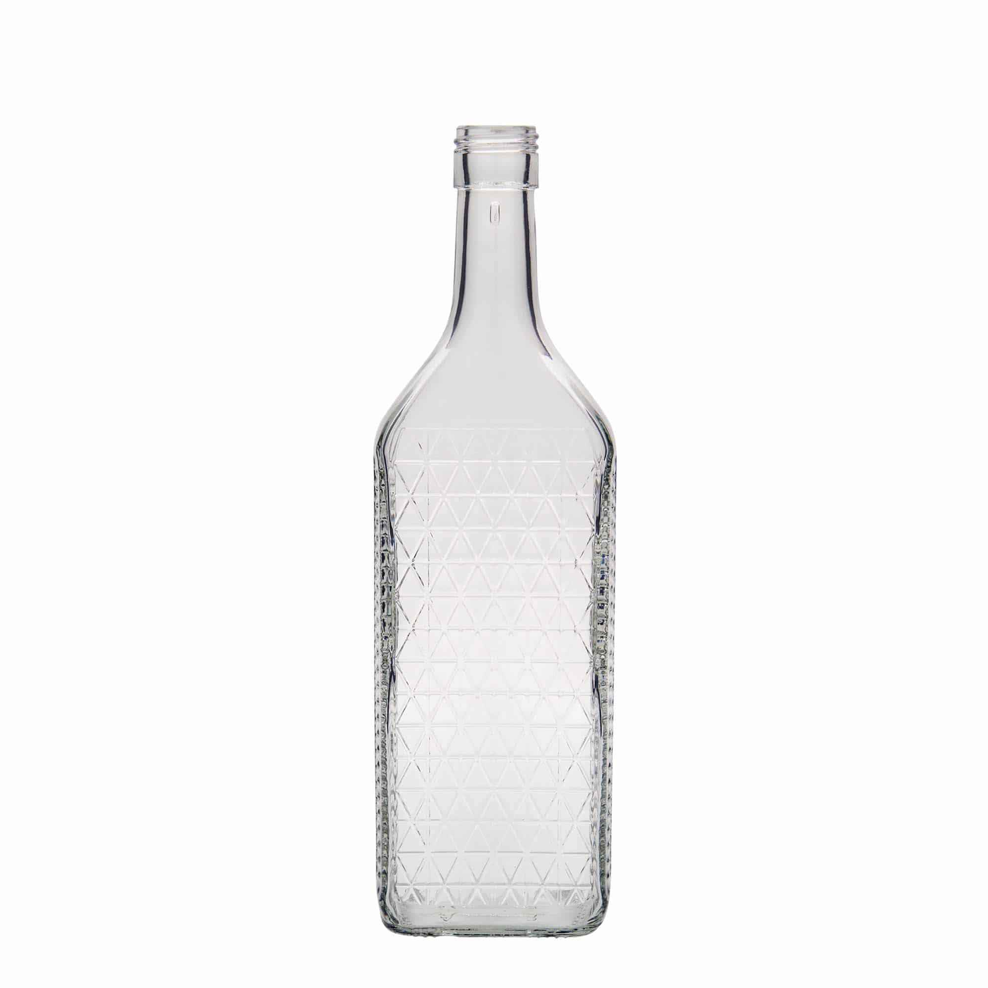 700 ml lasipullo 'Caruso', nelikulm., suu: PP 31,5 700 ml lasipullo 'Caruso', nelikulm., suu: PP 31,5