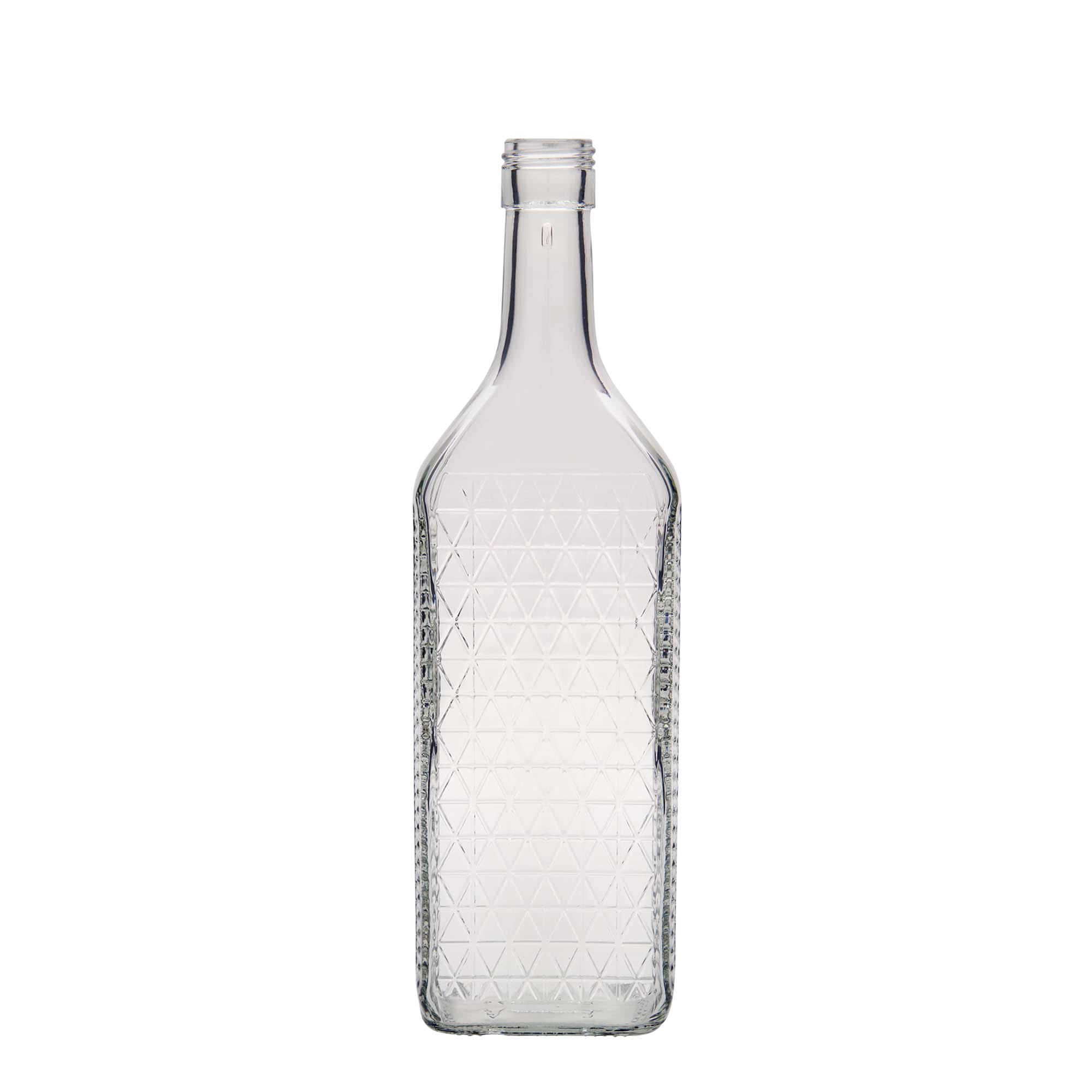 700 ml lasipullo 'Caruso', suorakaide, suuaukko: PP 31,5
