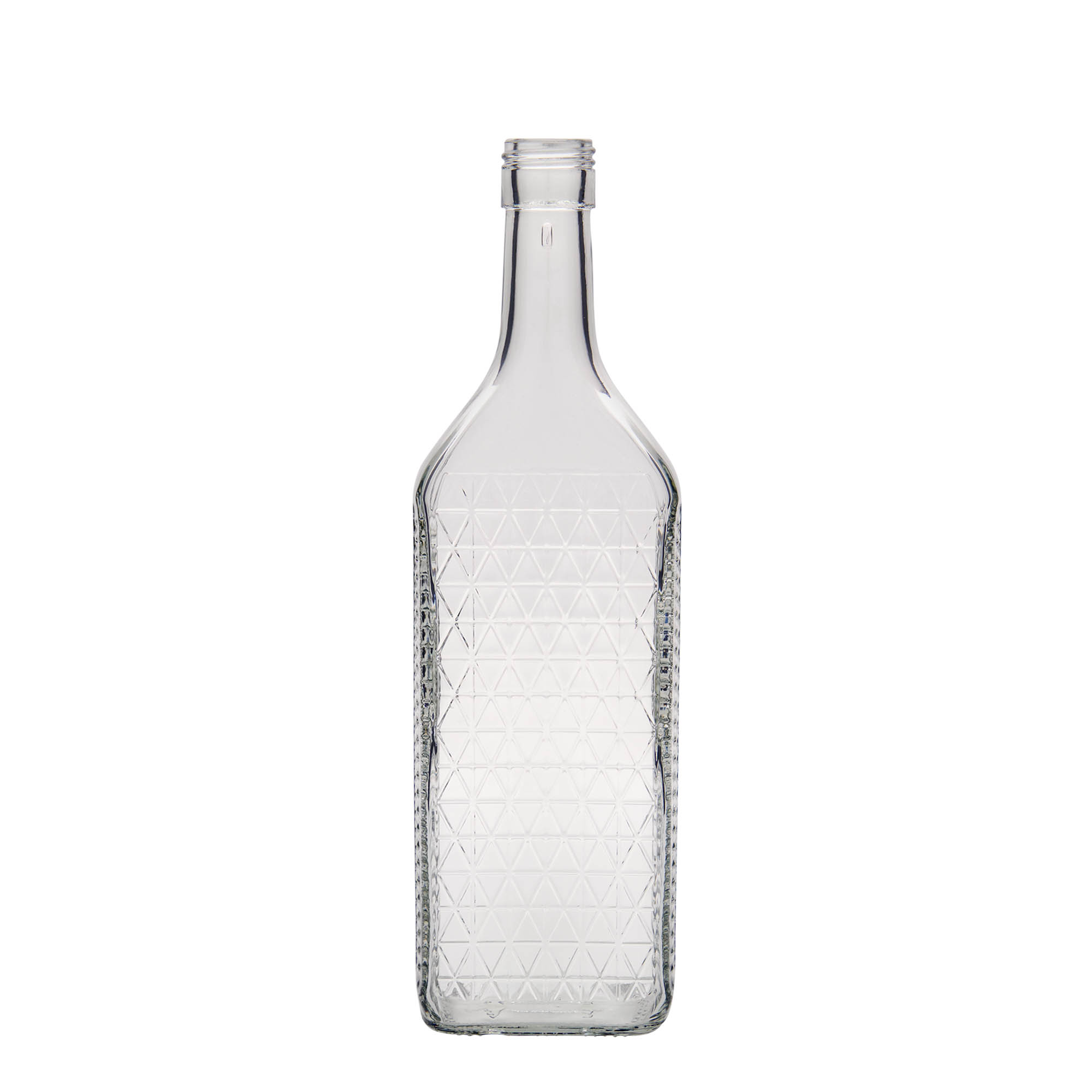 700 ml lasipullo 'Caruso', suorakaide, suuaukko: PP 31,5