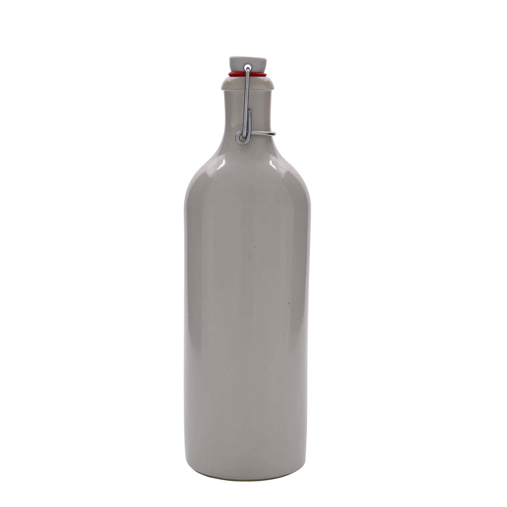 750 ml saviruukku, kivitavara, valkoinen, suuaukko: lukko kansi