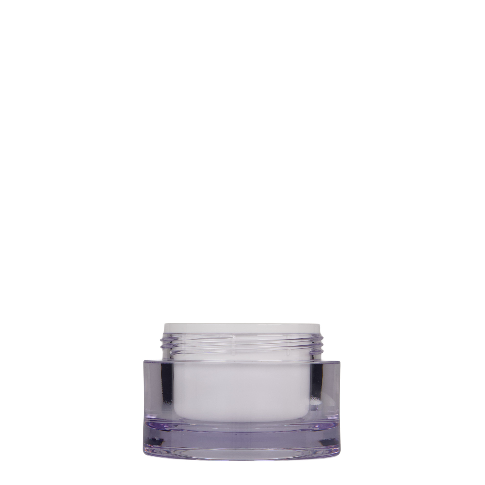 50 ml purkki, SAN-muovi, valkoinen, suuaukko: kierrekorkki 50 ml purkki, SAN-muovi, valkoinen, suuaukko: kierrekorkki
