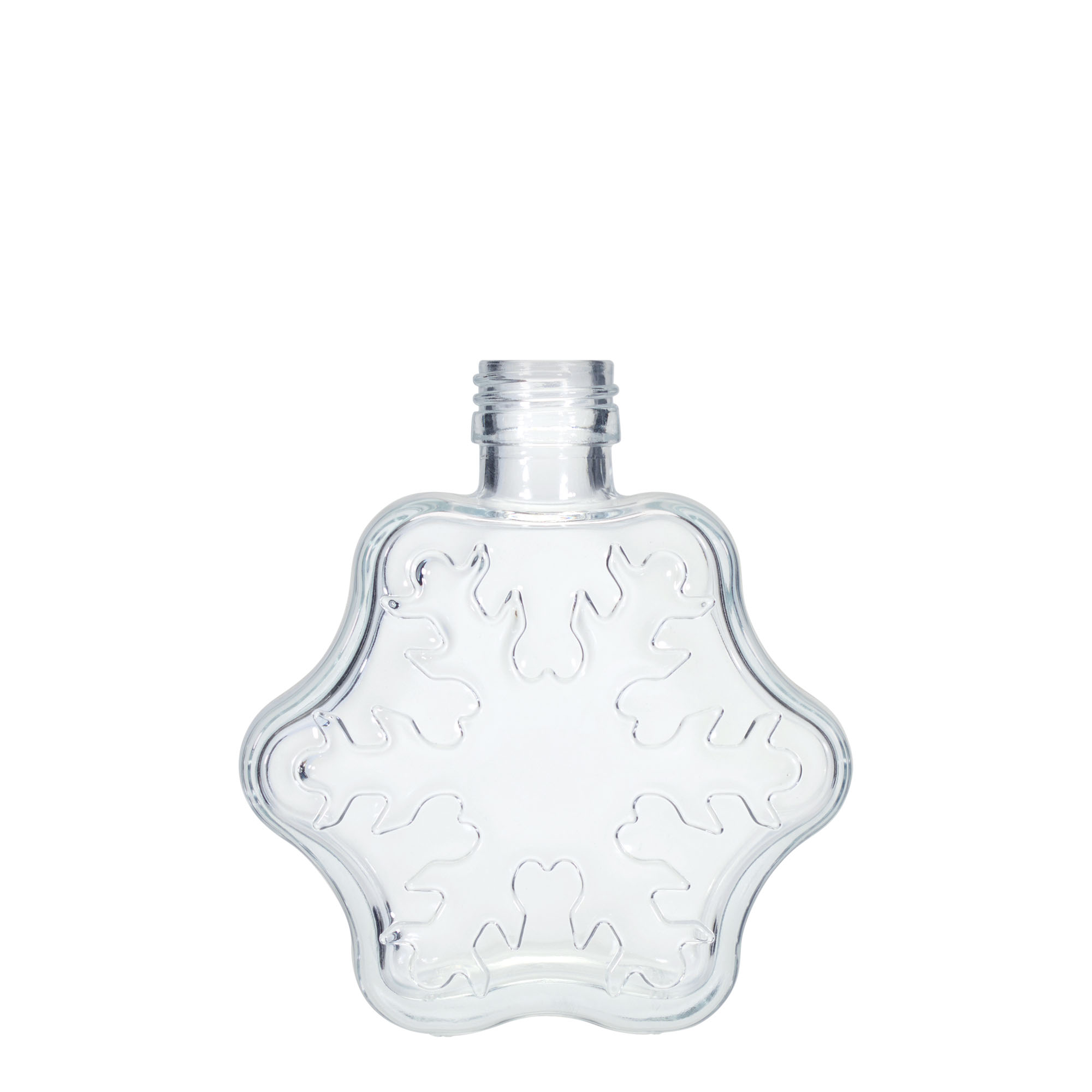 200 ml lasipullo 'Lumihiutale', suuaukko: PP 28
