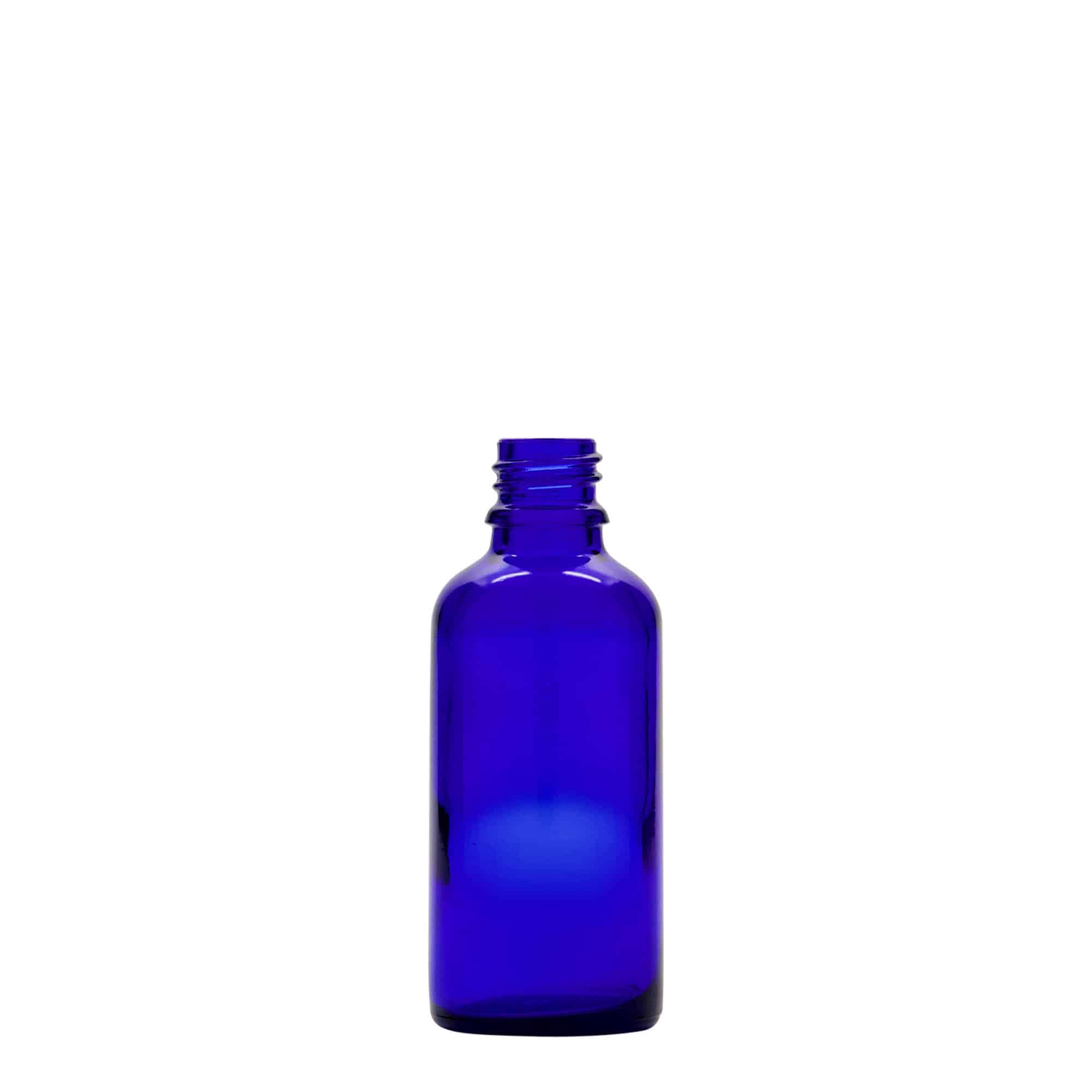 50 ml pipettipullo lääke, lasi, laivastonsini-punainen, suu: DIN 18