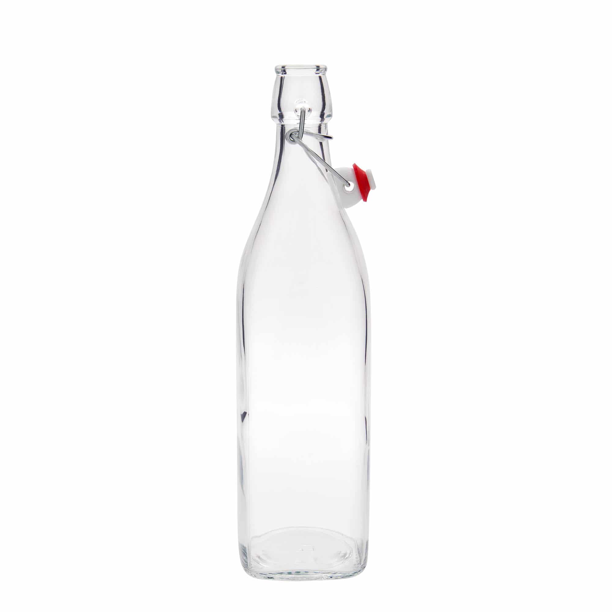 1 000 ml lasipullo ”Swing, neliö, suuaukko: lukittava sanka