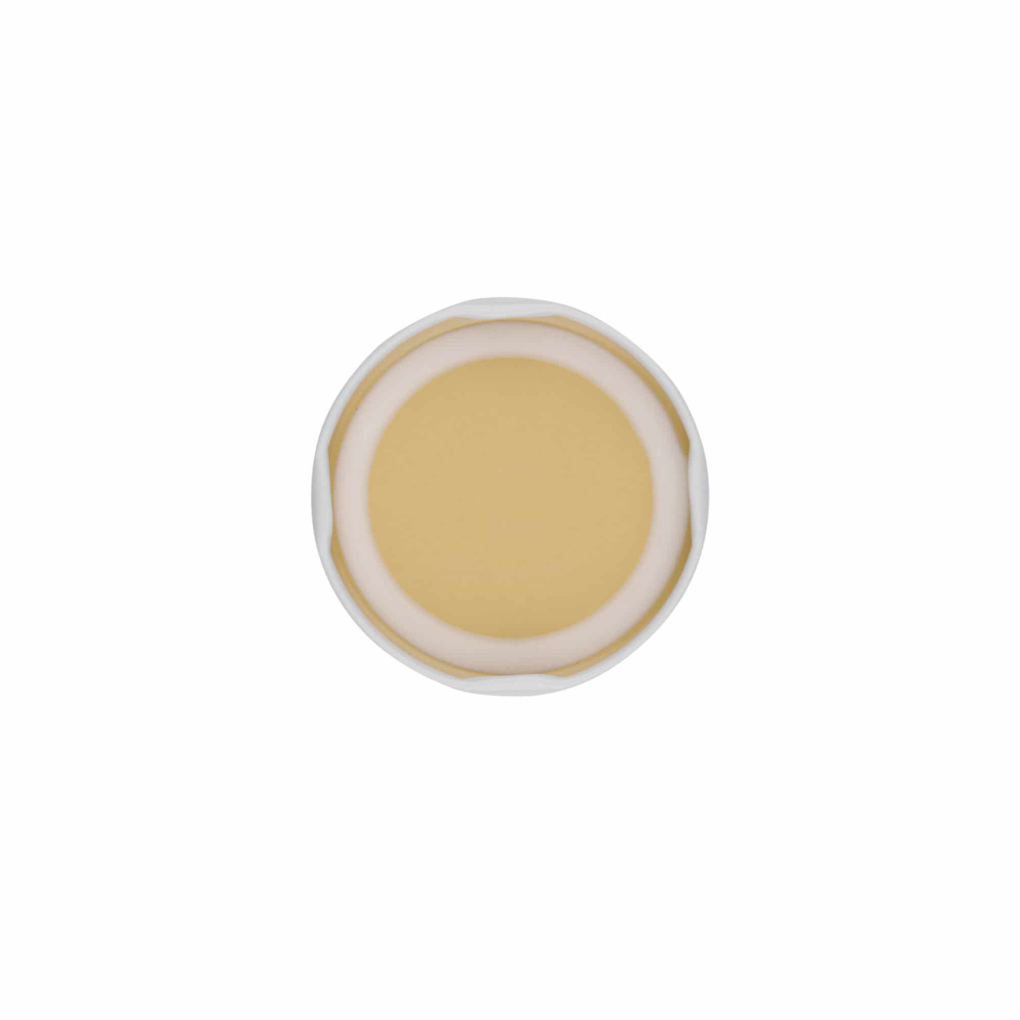 Twist-Off-kansi, valkoinen pelti, valkoinen, suulle: TO 58 Twist-Off-kansi, valkoinen pelti, valkoinen, suulle: TO 58