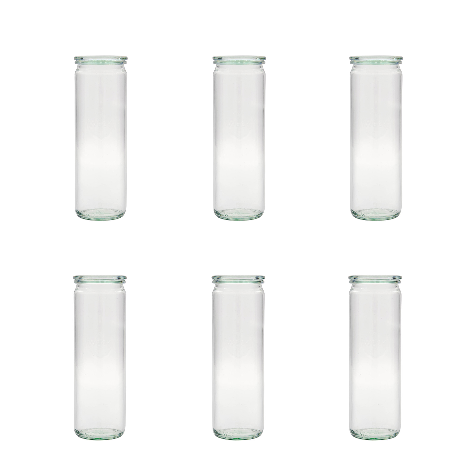 6x 600 ml WECK-sylinterilasi lasikannella RR 60