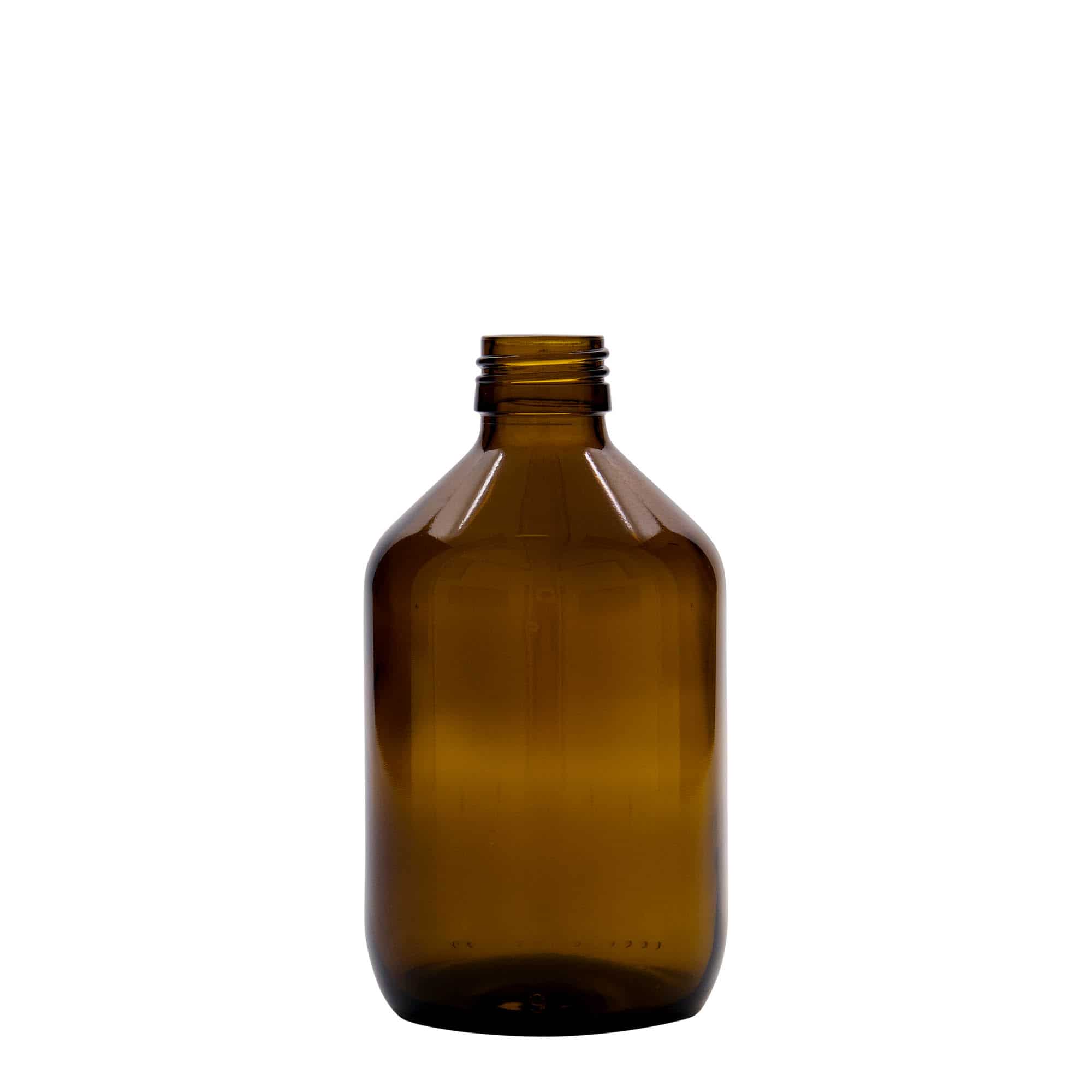 300 ml lääkepullo, ruskea, lasi, suu: PP 28 300 ml lääkepullo, ruskea, lasi, suu: PP 28