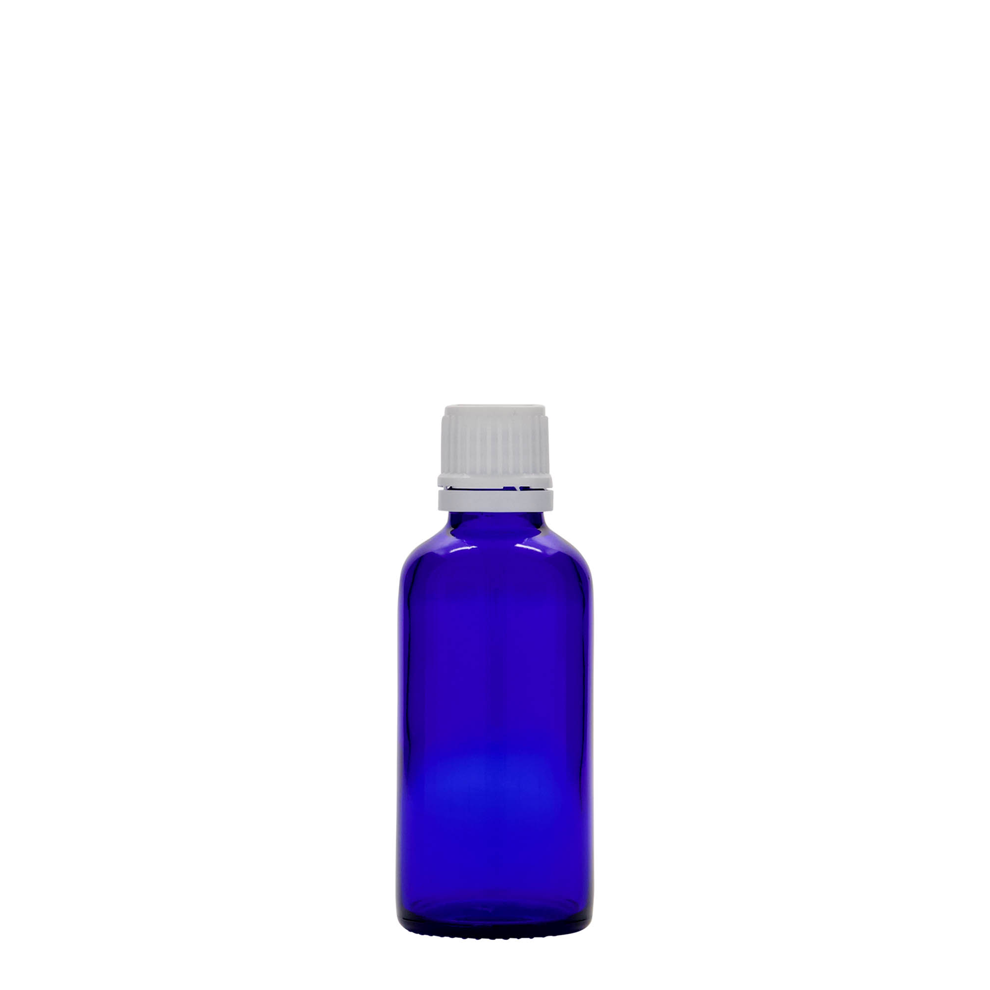 50 ml lääkeastia, lasia, kuninkaansininen, suuaukon koko: DIN 18 50 ml lääkeastia, lasia, kuninkaansininen, suuaukon koko: DIN 18