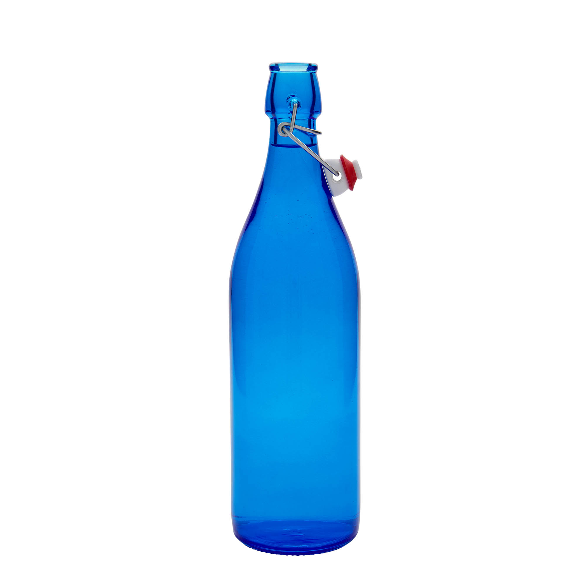 1.000 ml lasipullo 'Giara', sininen, suuaukko: lukittava suljin