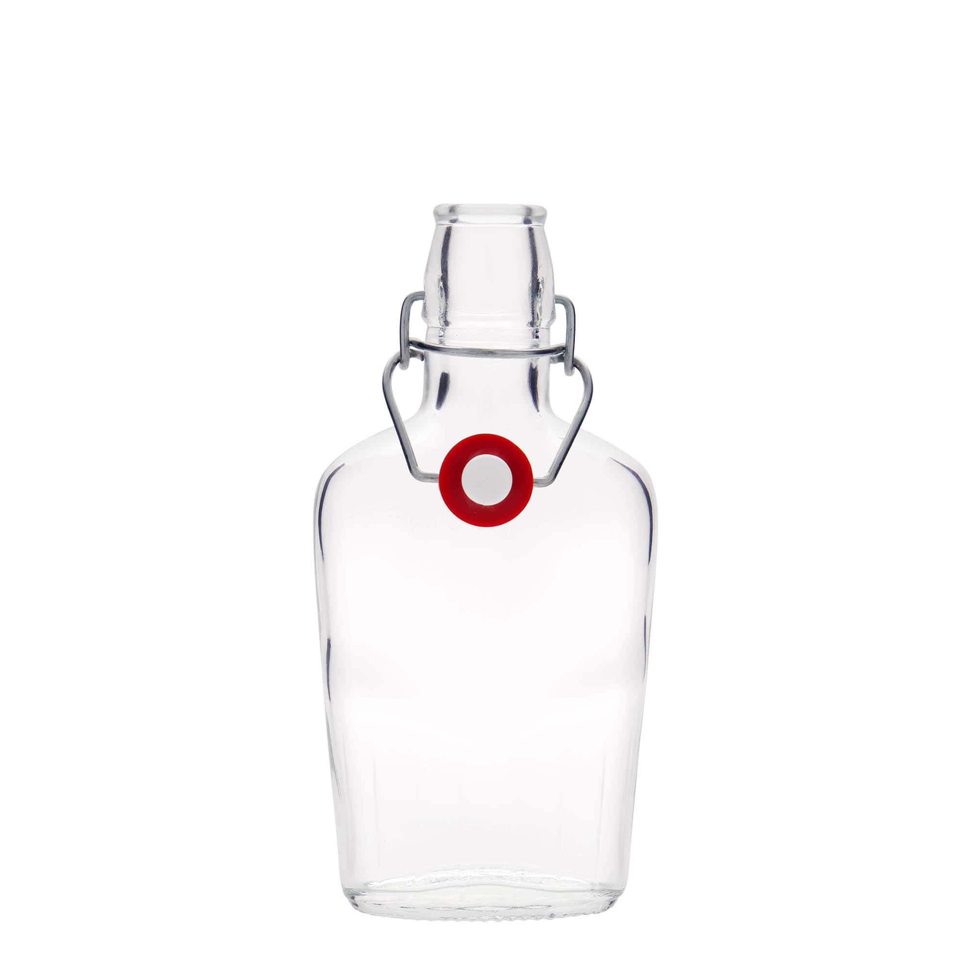 250 ml lasipullo 'Fiaschetta', soikea, suu: patenttikorkki