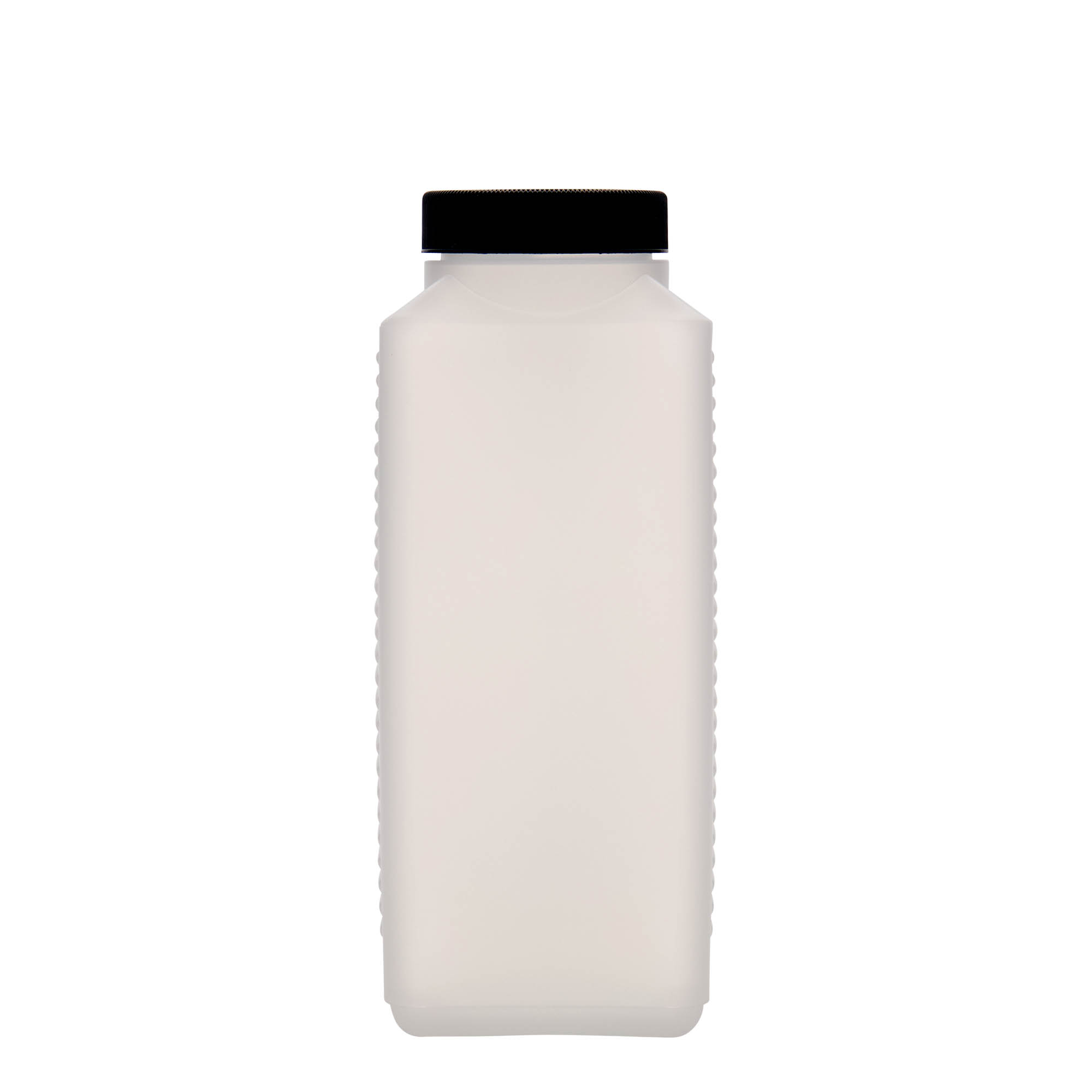 1 000 ml leveäkaulainen pullo, suorakaide, HDPE-muovi, luonnonväri, suuaukko: DIN 60 EPE