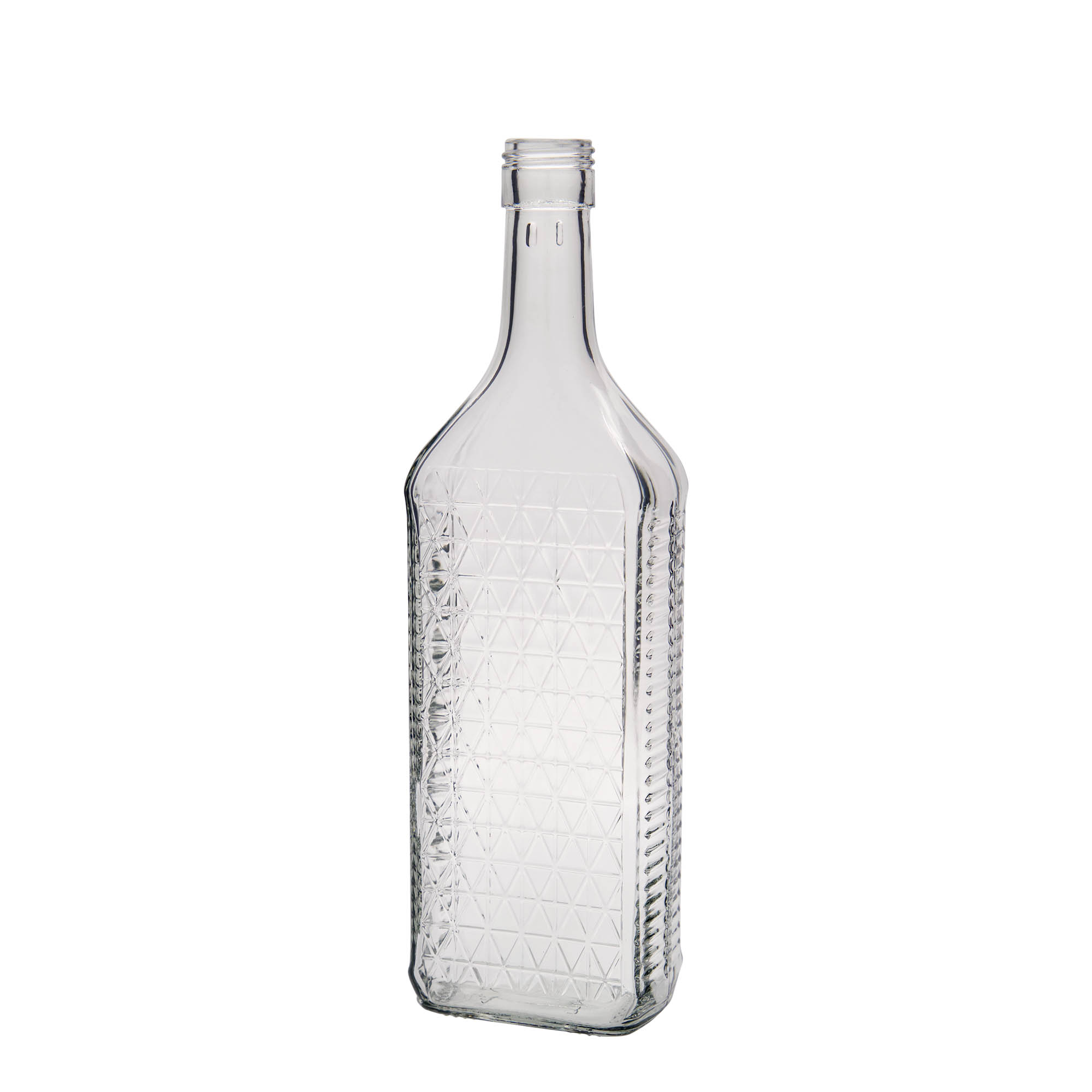 700 ml lasipullo 'Caruso', suorakaide, suuaukko: PP 31,5