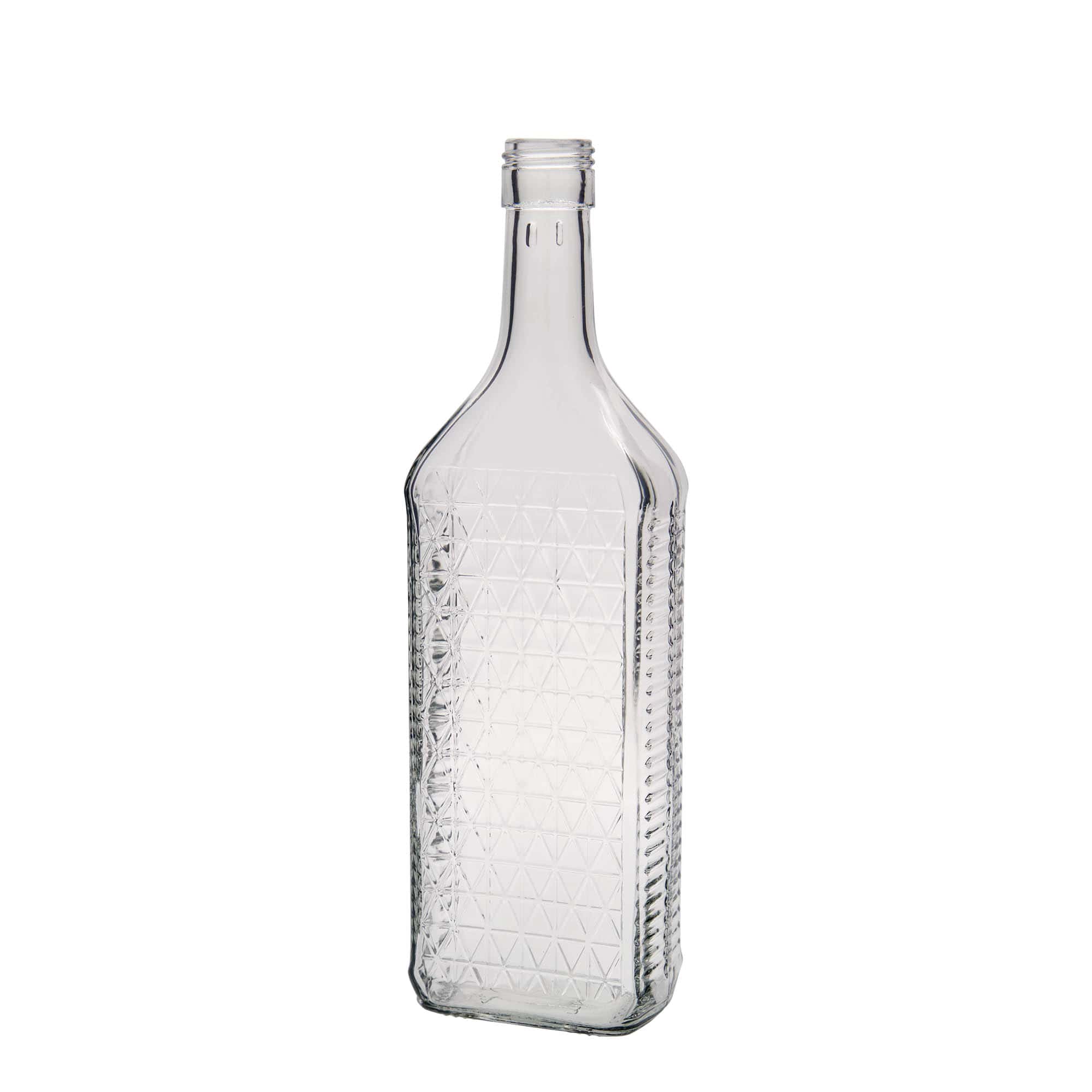 700 ml lasipullo 'Caruso', suorakaide, suuaukko: PP 31,5