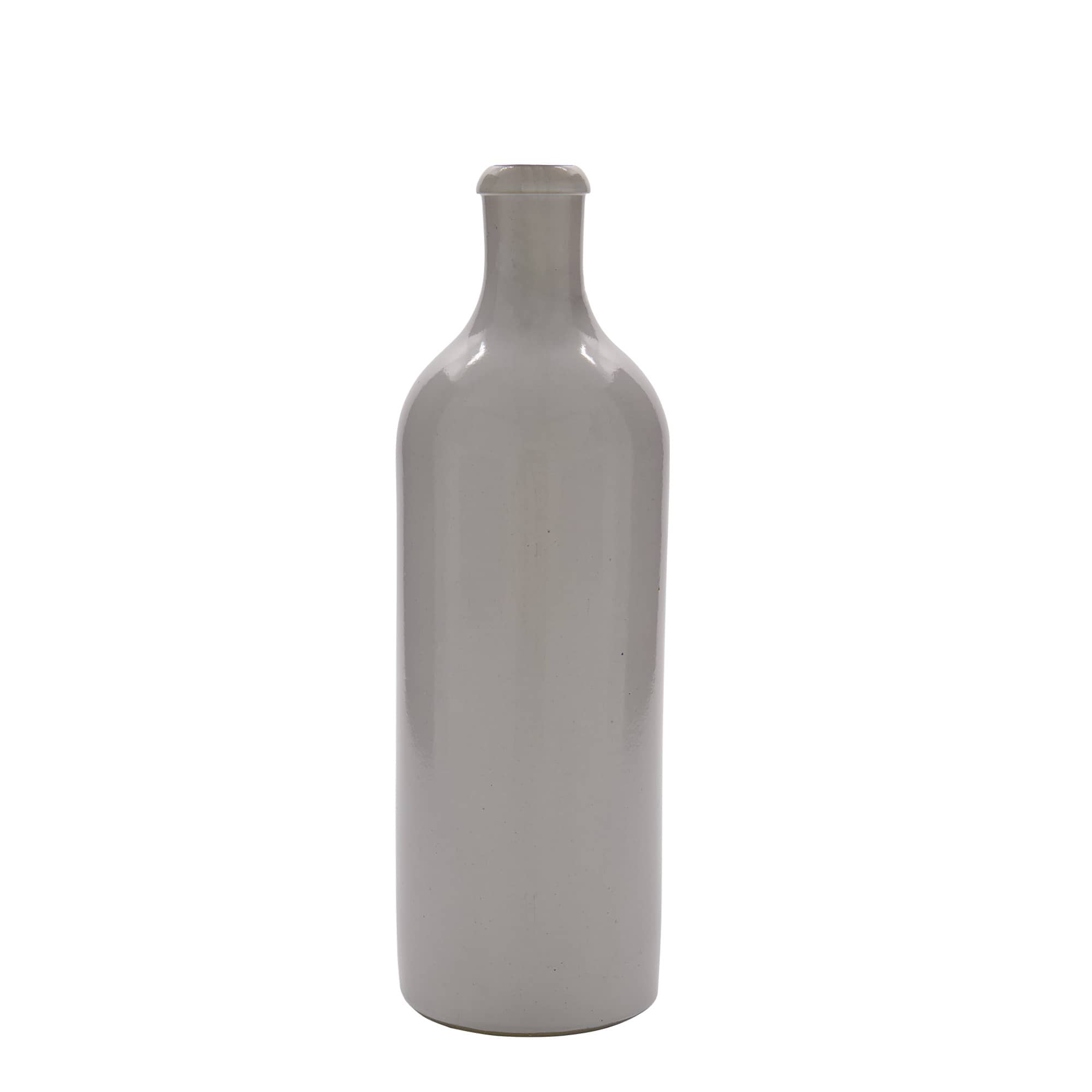 750 ml saviruukku, kivitavara, valkoinen, suuaukko: lukko kansi