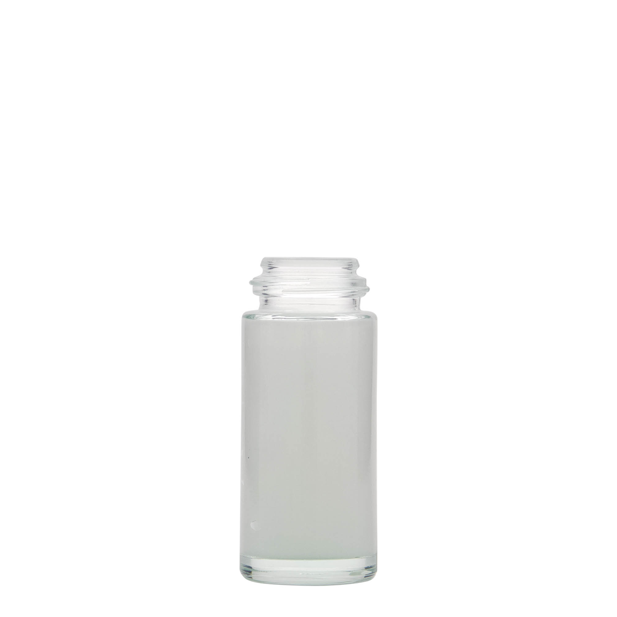 50 ml roll-on-pullo, lasia, suuaukko: ruuvikorkki