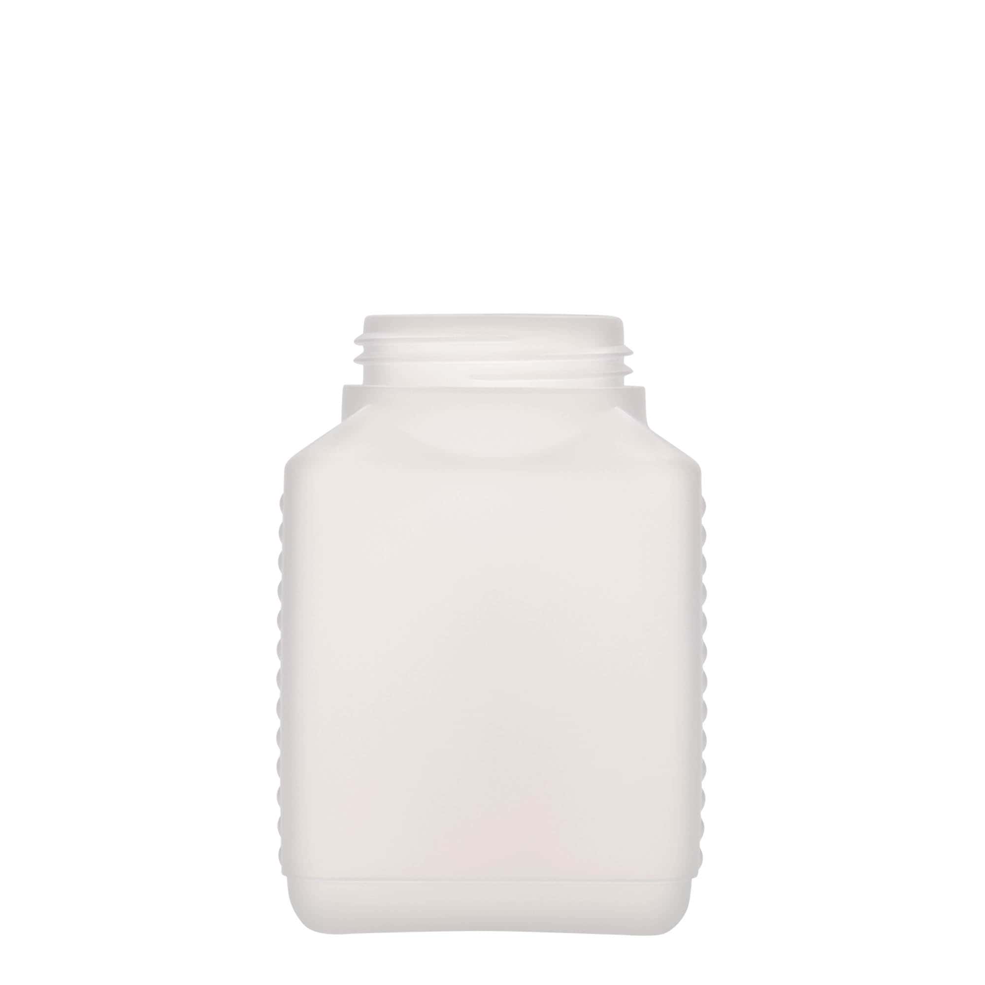 500 ml leveäkaul. pullo, nelikulm., HDPE-muovi, natur, suu: DIN 60 EPE 500 ml leveäkaul. pullo, nelikulm., HDPE-muovi, natur, suu: DIN 60 EPE